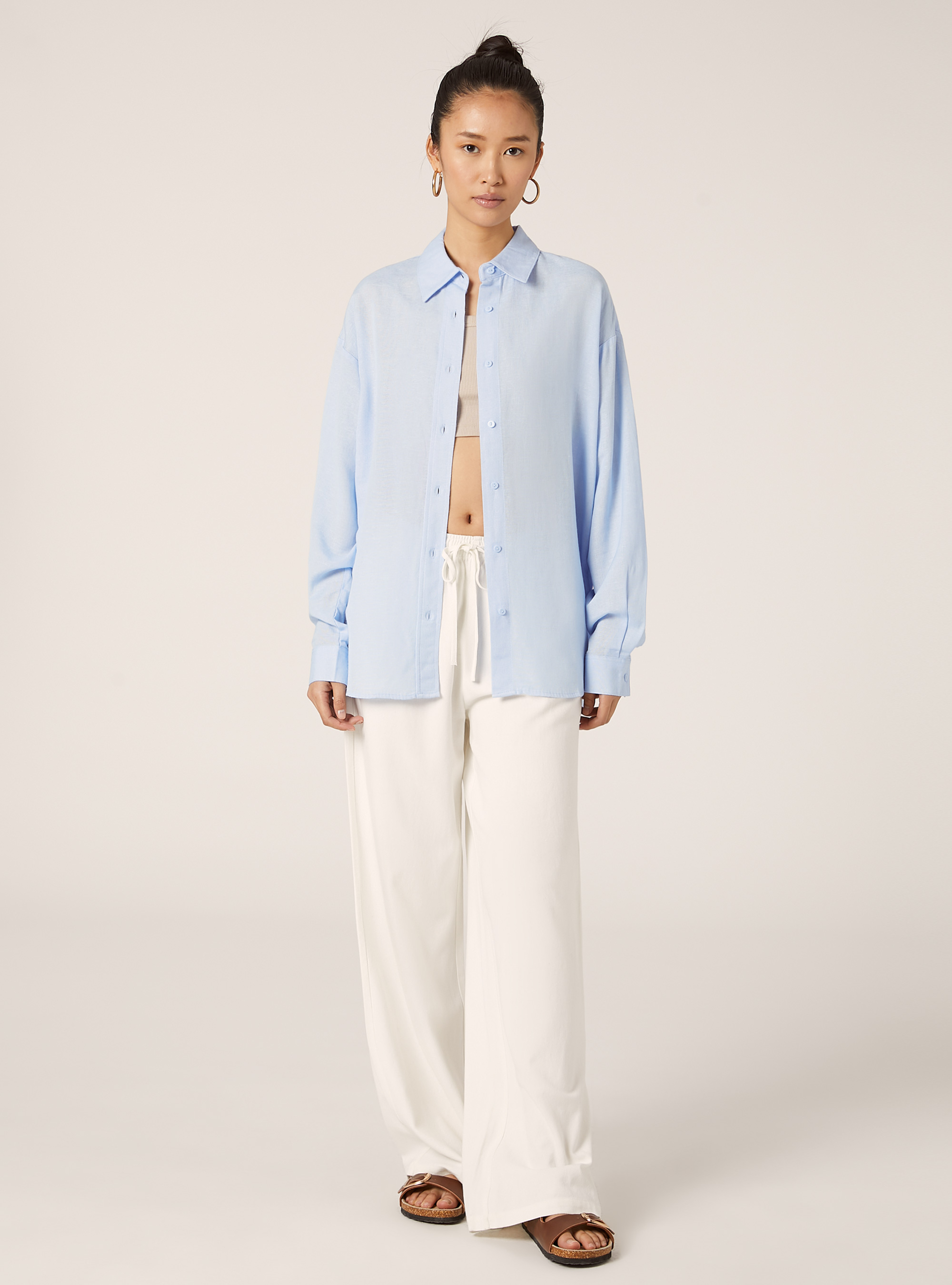 Comfort fit linen shirt, AZ3 AZURE LIGHT