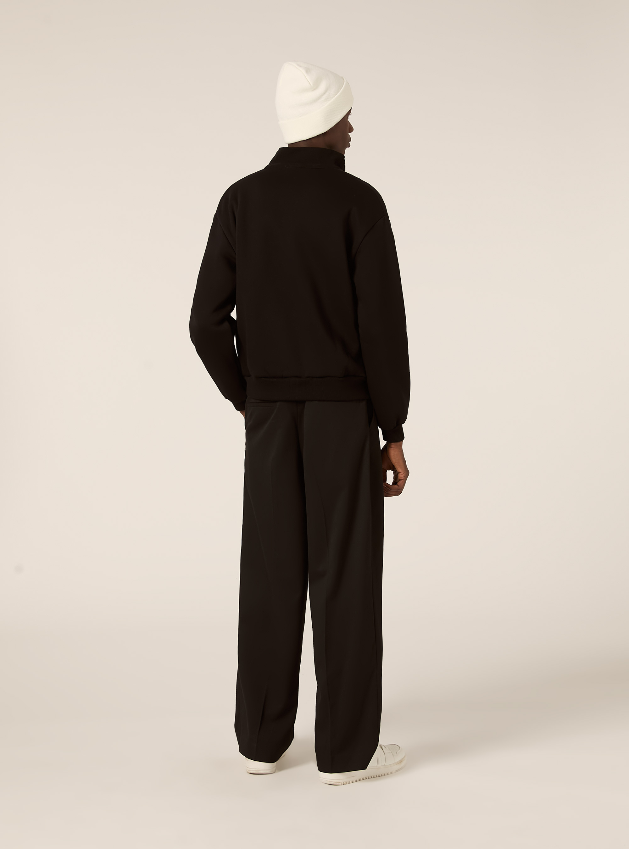 Cardigan con cerniera mezzocollo, BK1 BLACK