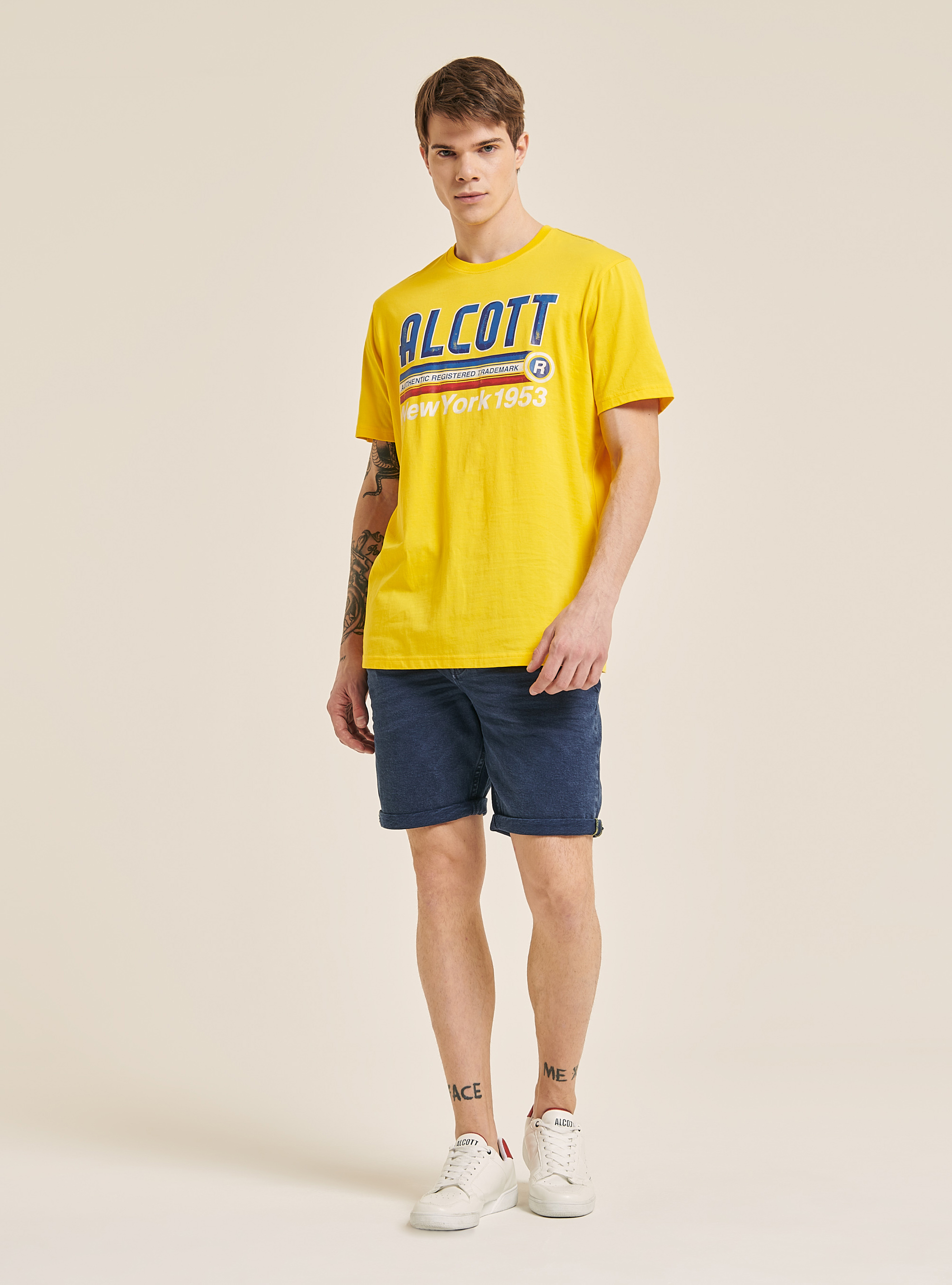 Logo print t-shirt, C7750 YELLOW