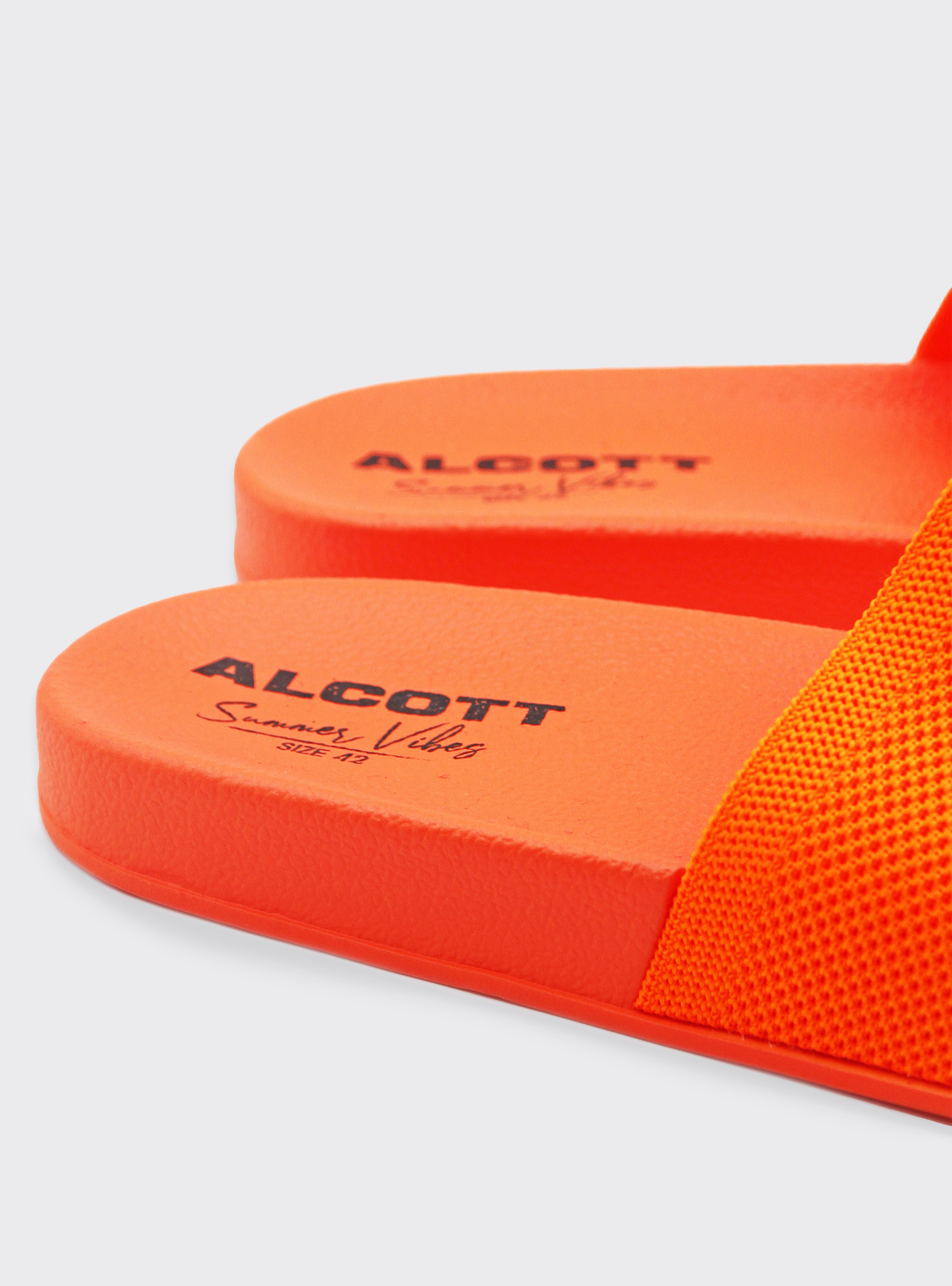 Badesandalen für Herren, fluoreszierend und mit leichtem Design, C378 ORANGE FLUO