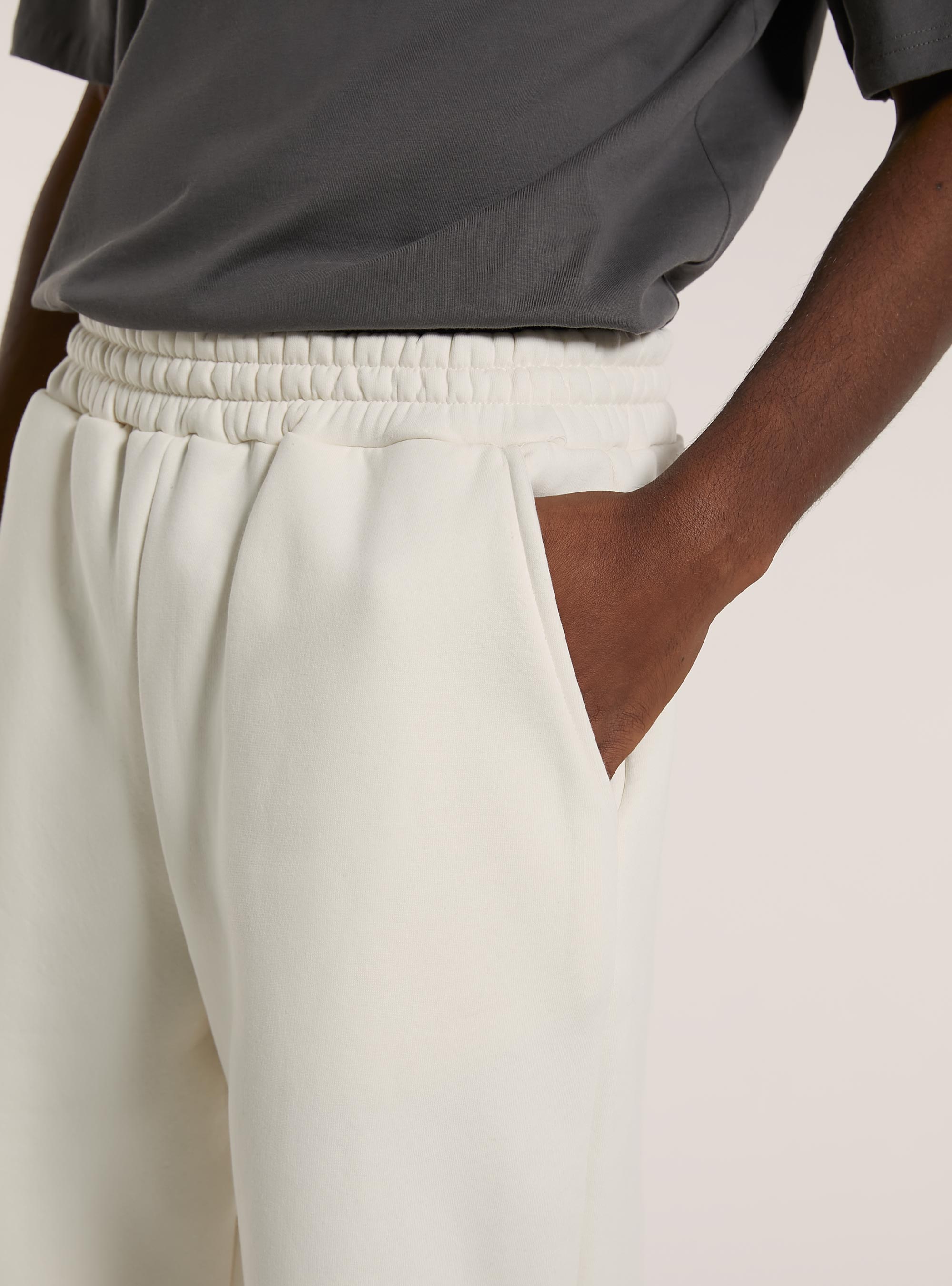 Loose fit fleece trousers, WH2 WHITE