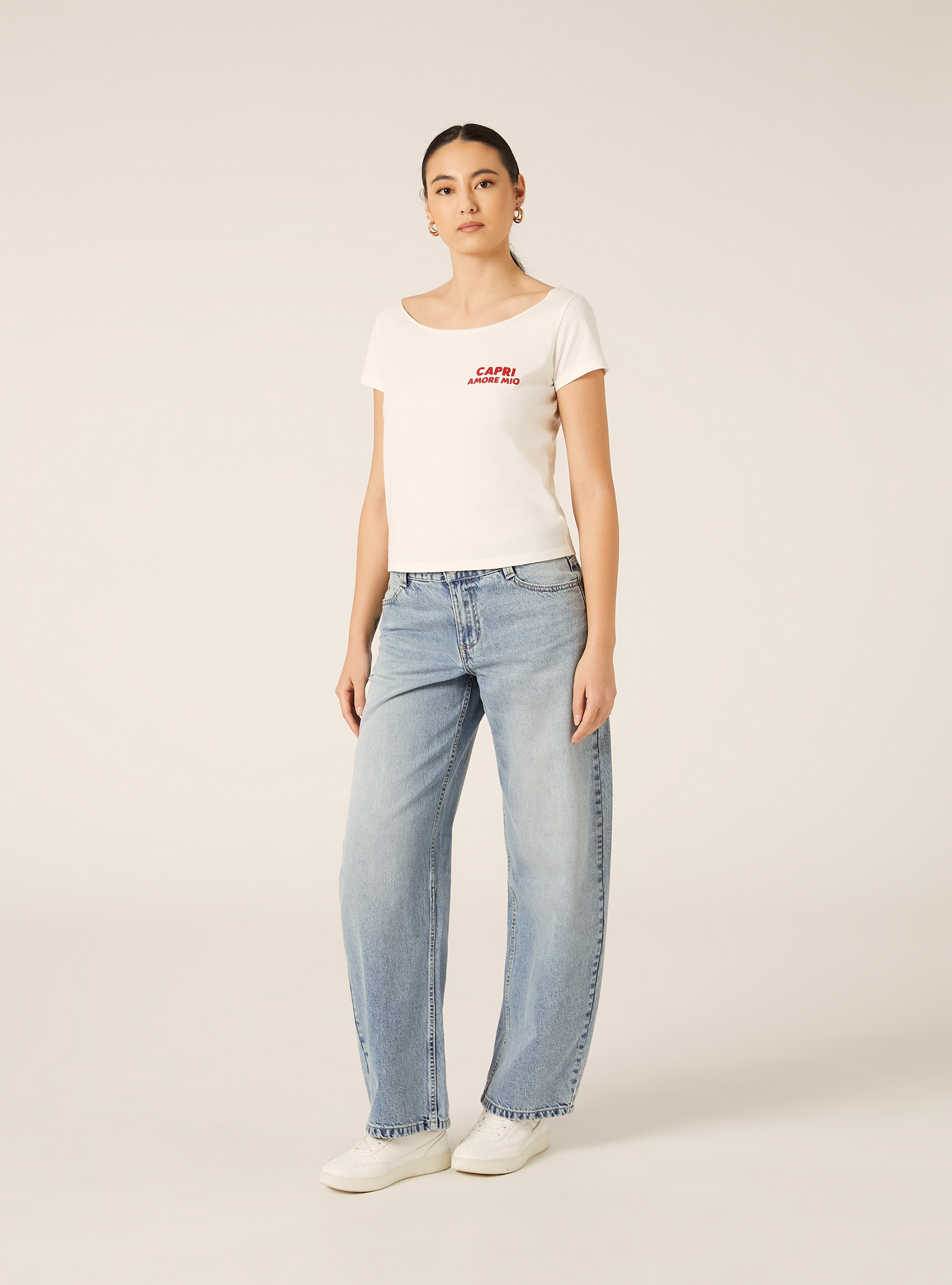 Boat Neck T-Shirt, WH2 WHITE