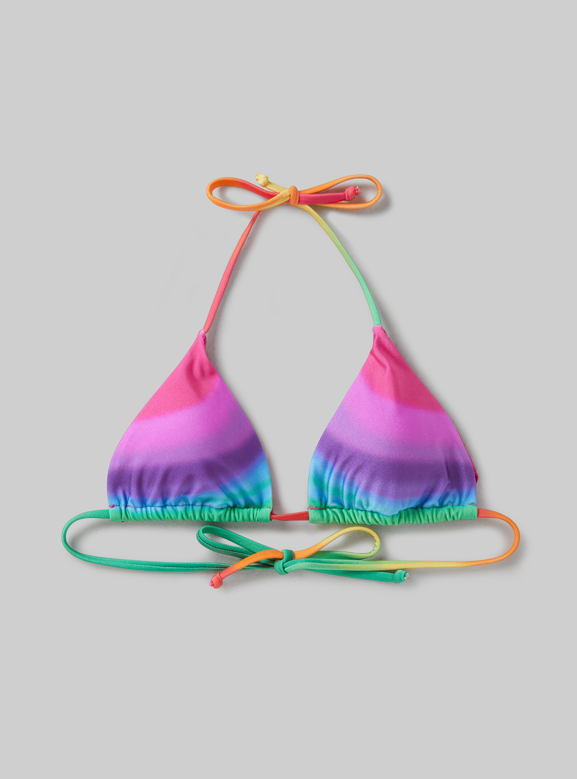 Haut de bikini à bretelles en tissu recycle, RAINBOW