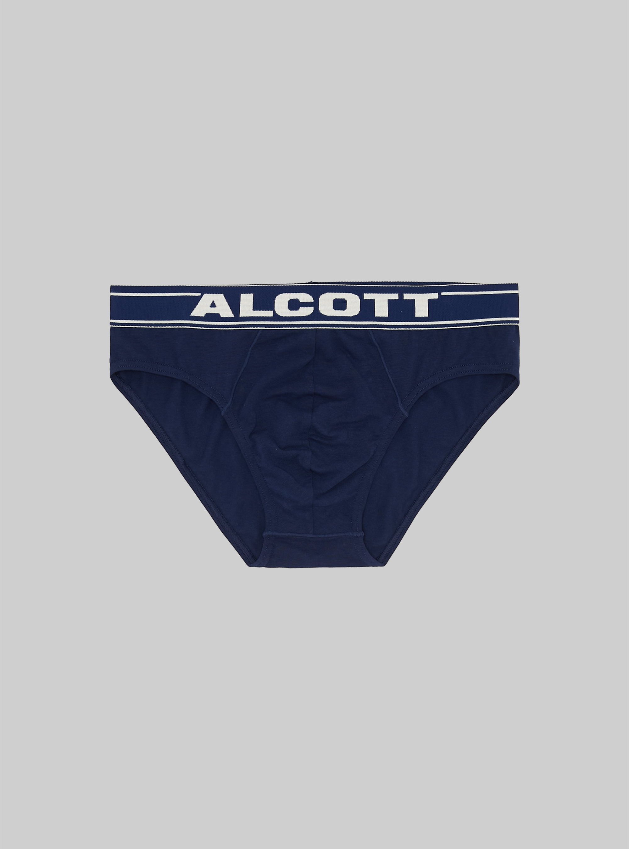 Stretch cotton briefs with logo, NA2 NAVY MEDIUM