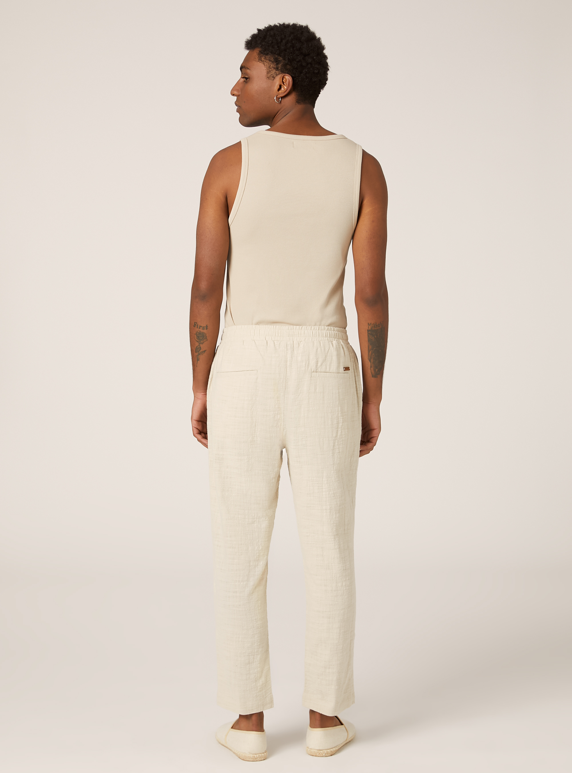 Cotton pants with drawstring waistband, BG3 BEIGE LIGHT