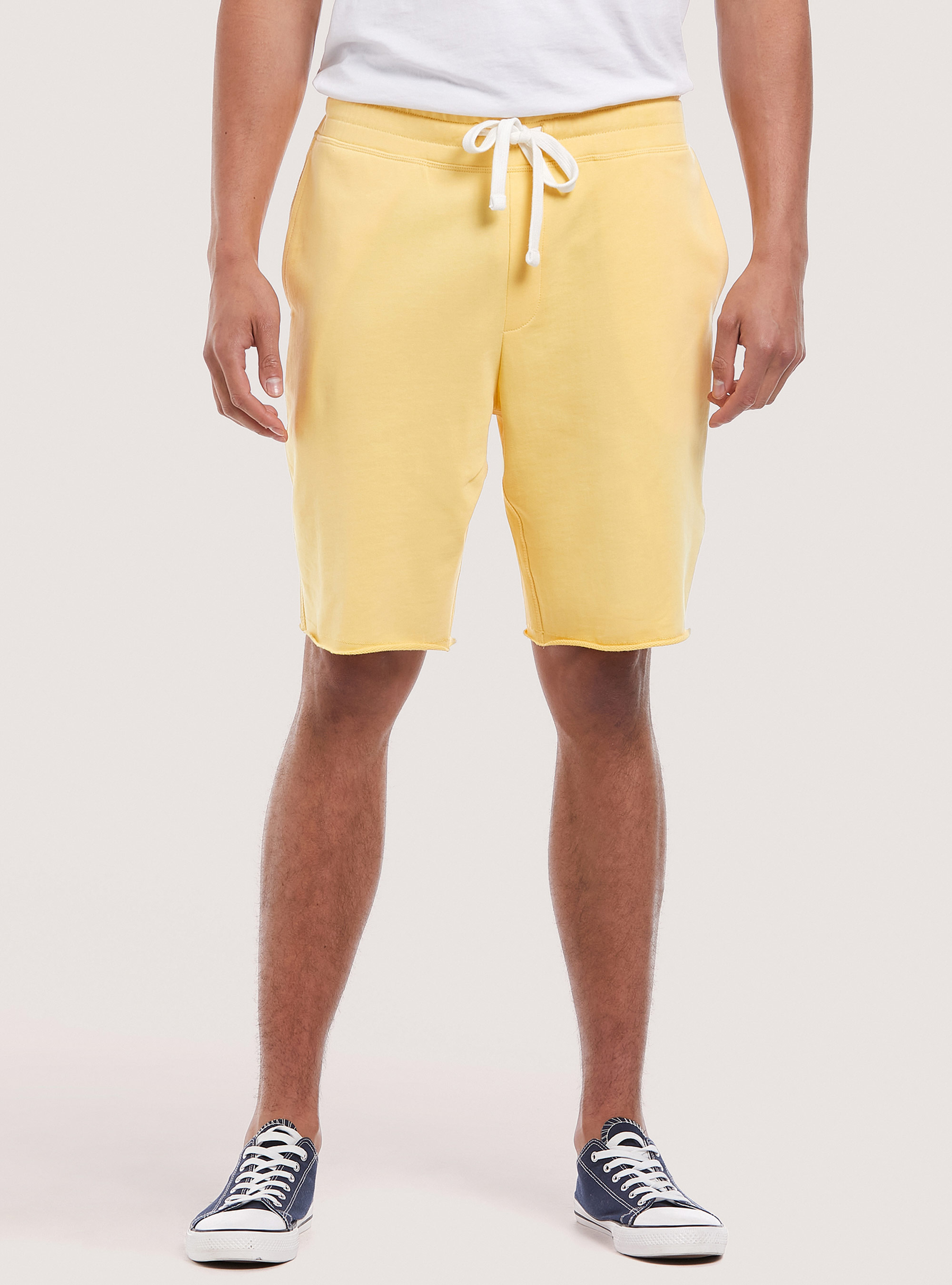 Basic cotton jogger bermuda shorts, C804 YELLOW
