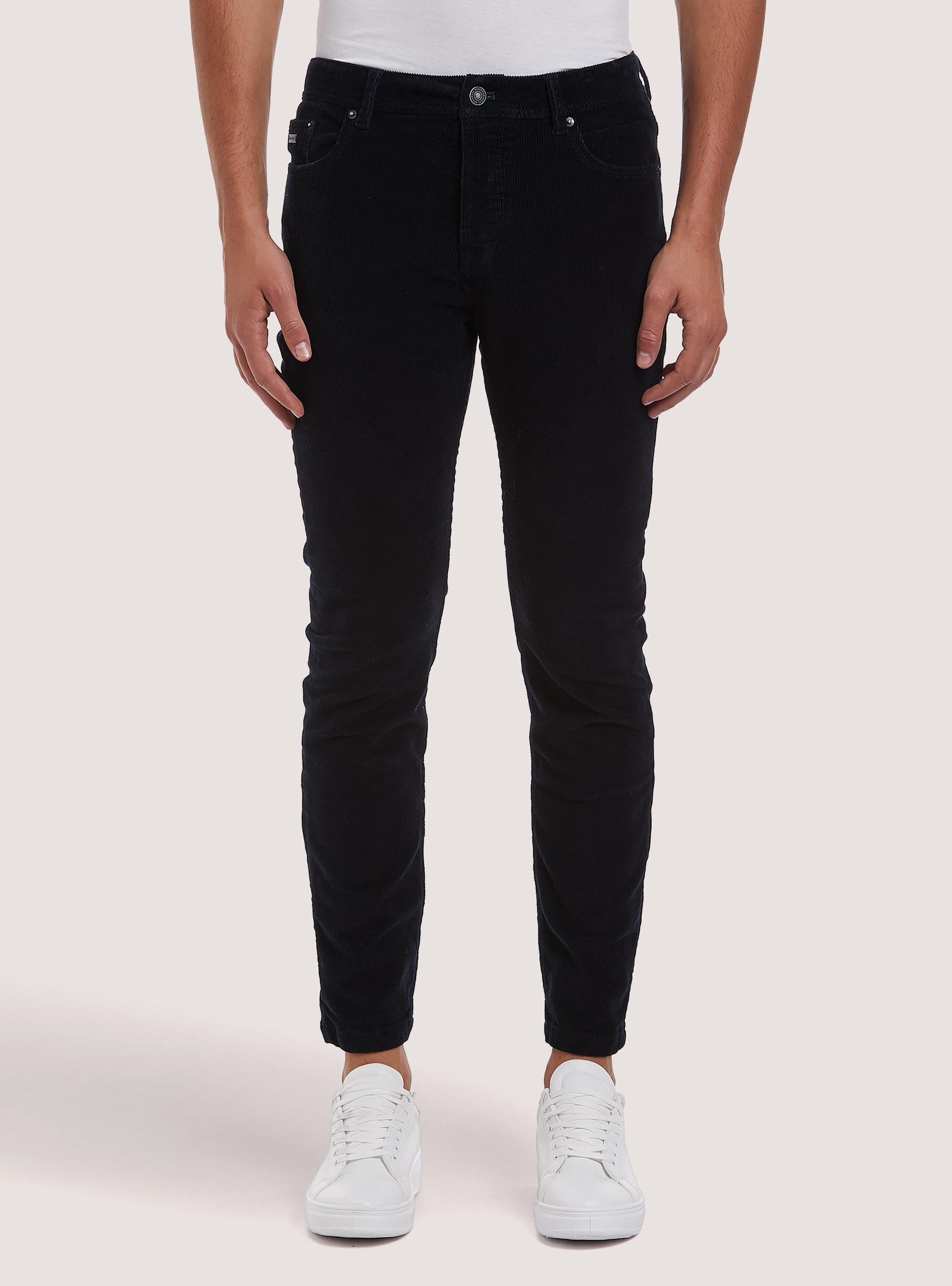 Corduroy skynny fit trousers, NA1 NAVY DARK