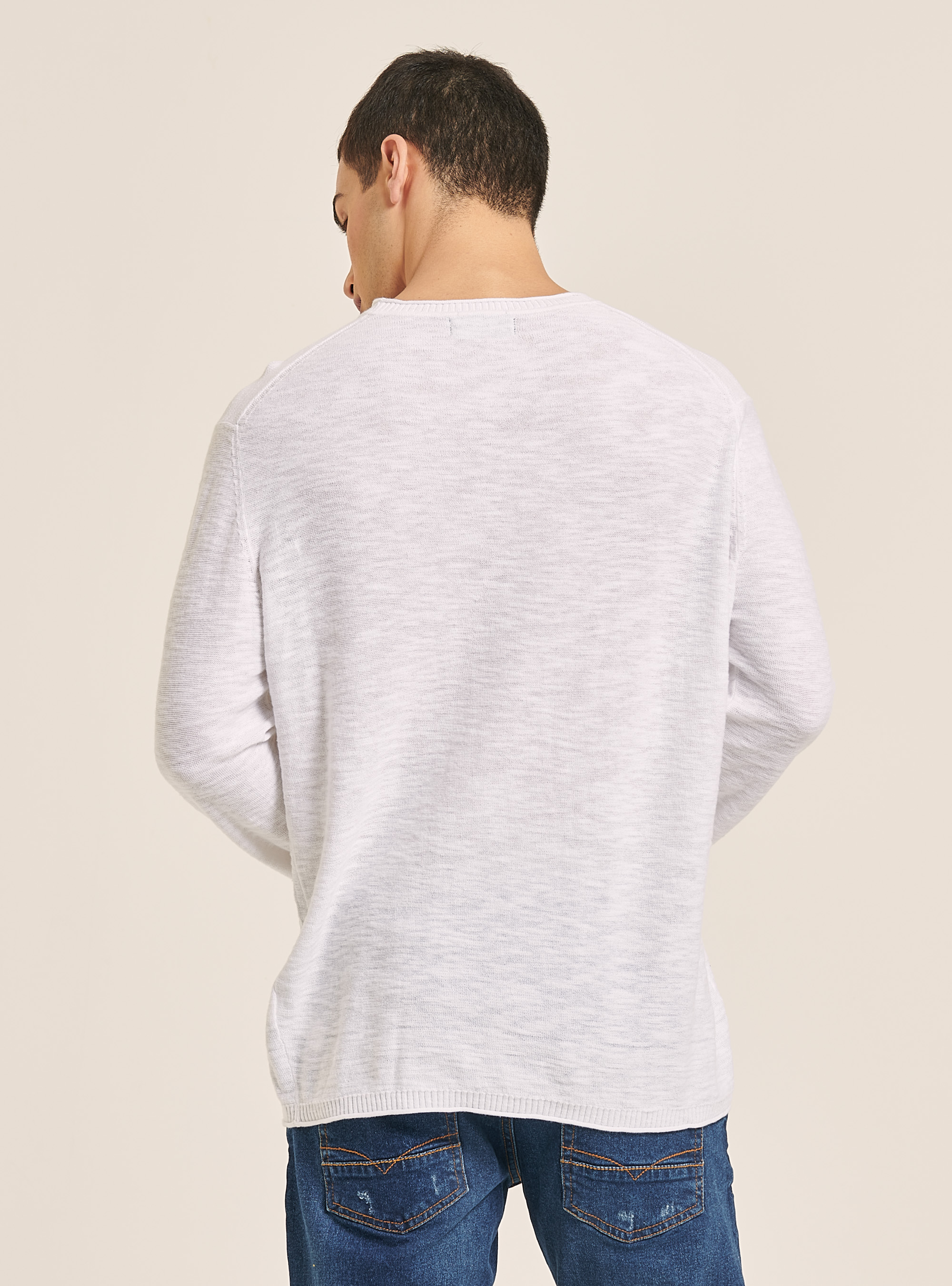 Pullover with roll neck and breast pocket, WH1 OFF WHITE