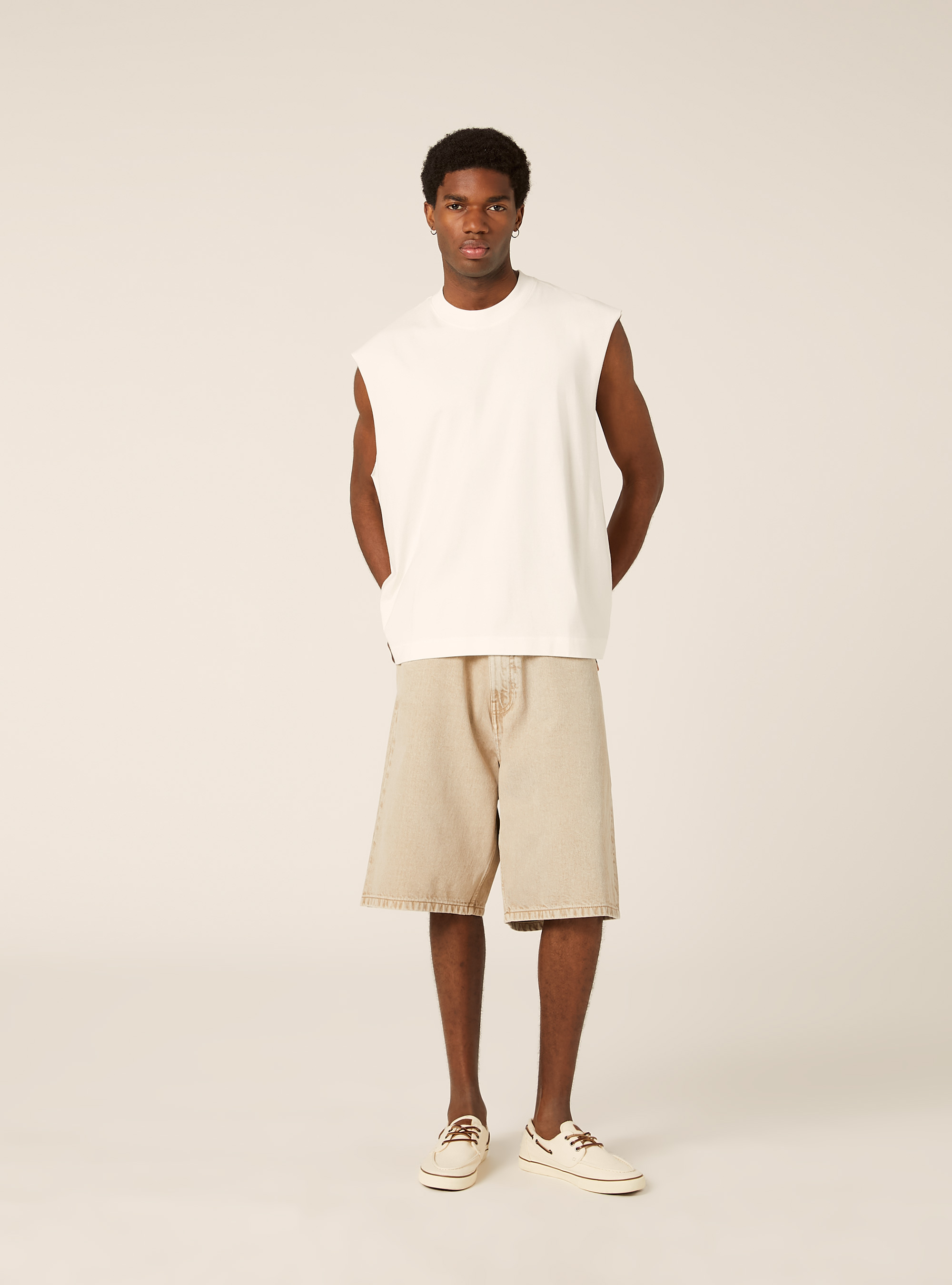 Camiseta sin mangas boxy fit, WH2 WHITE