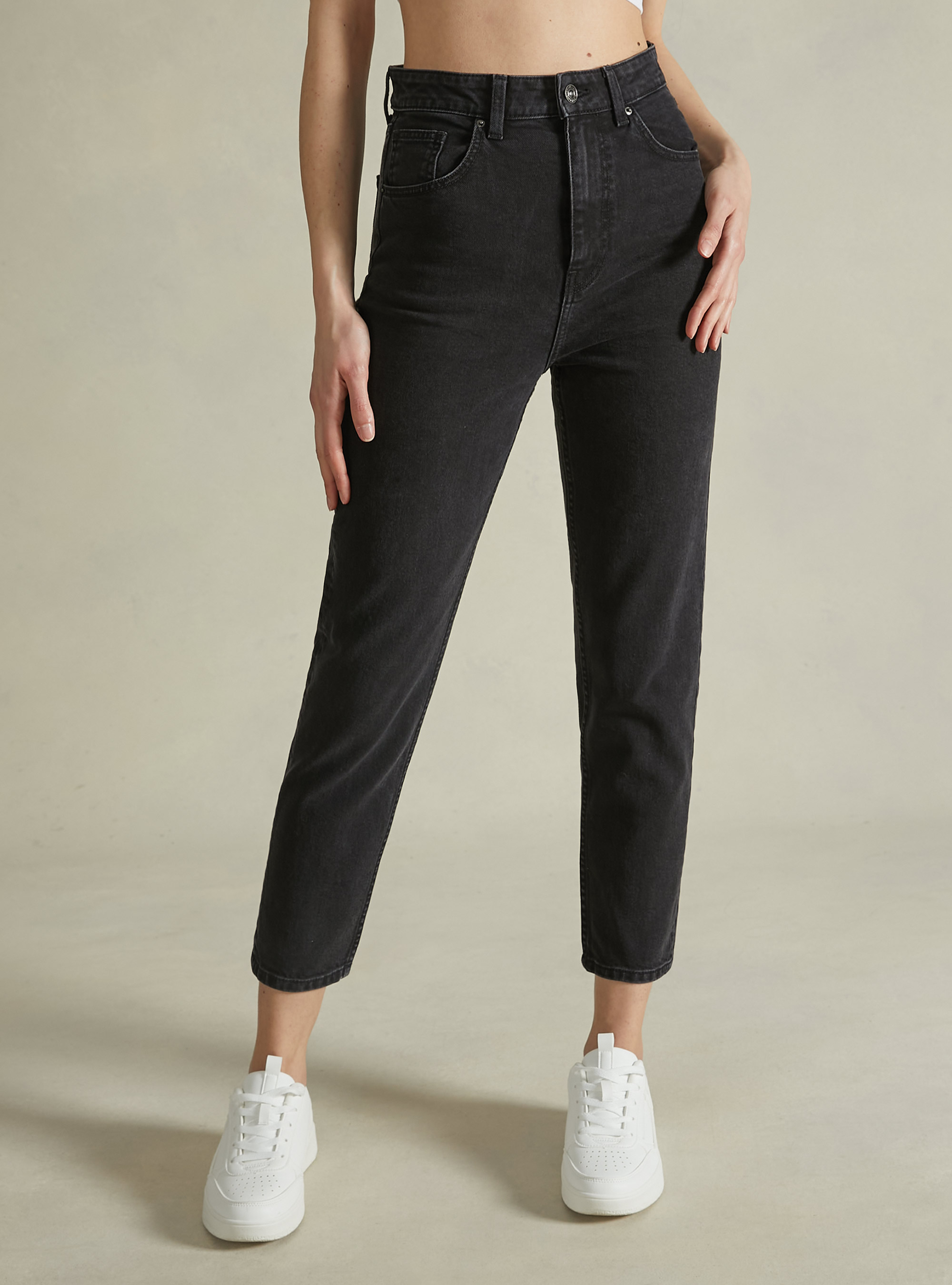 Mom slim Fit Jeans, D000 BLACK