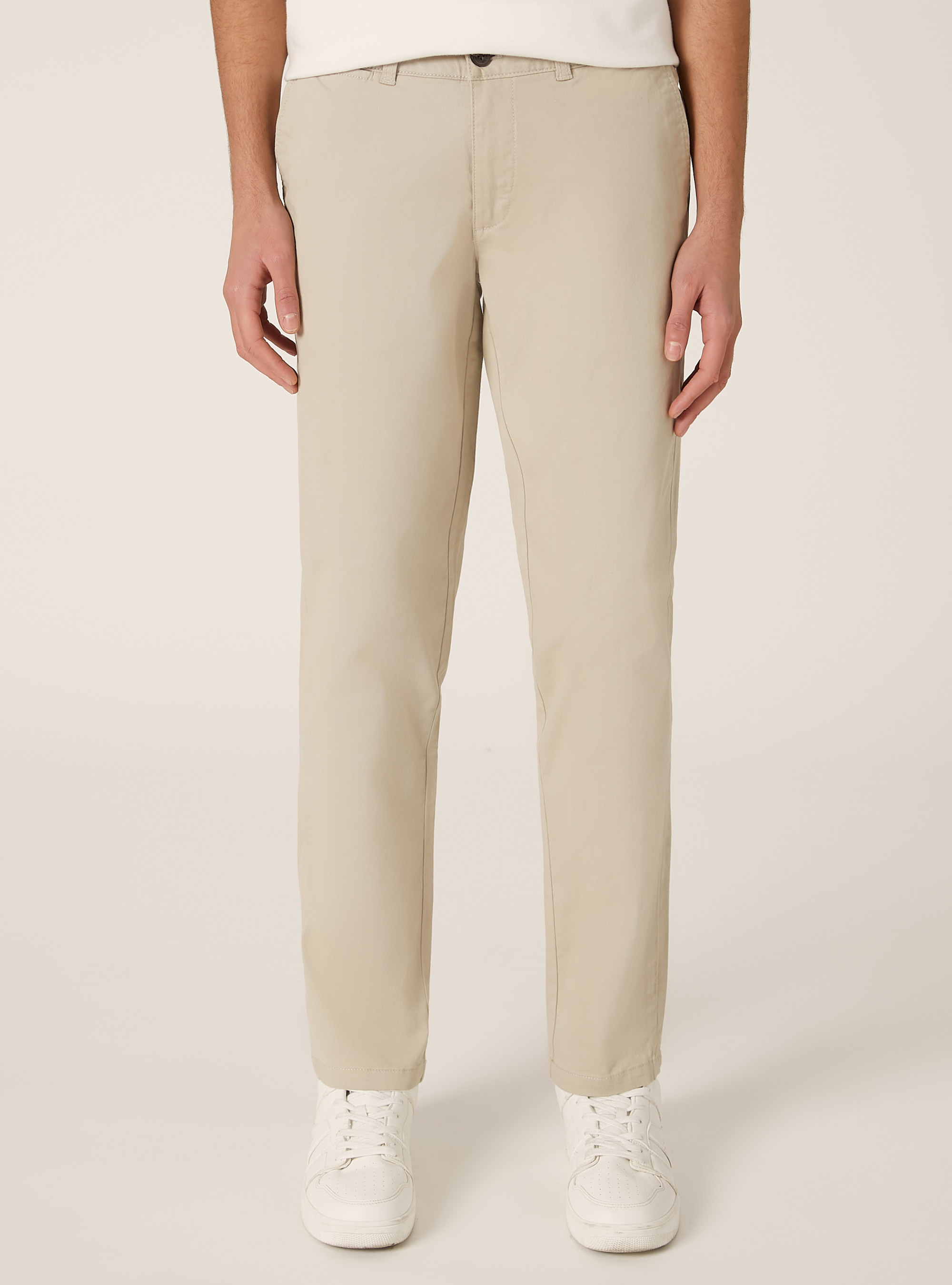 Skinny Fit Chino-Hose aus Stretch-Twill, BG2 BEIGE MEDIUM