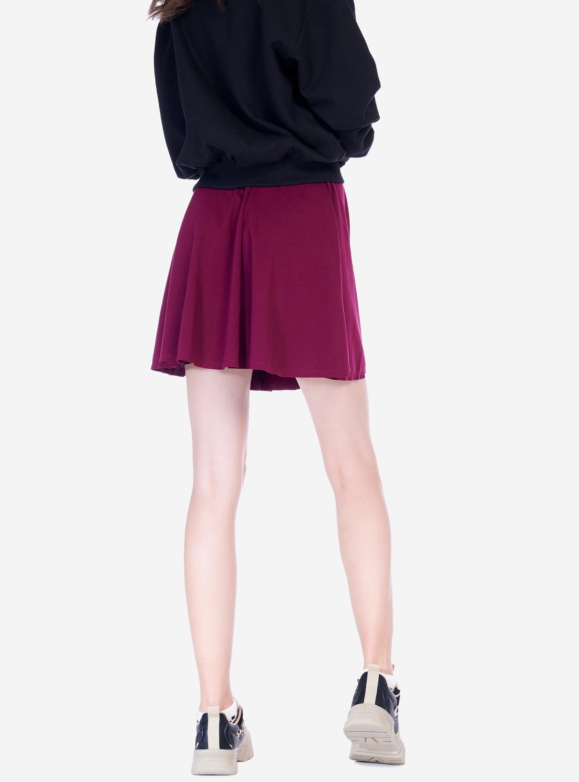 Minigonna elasticizzata, BORDEAUX