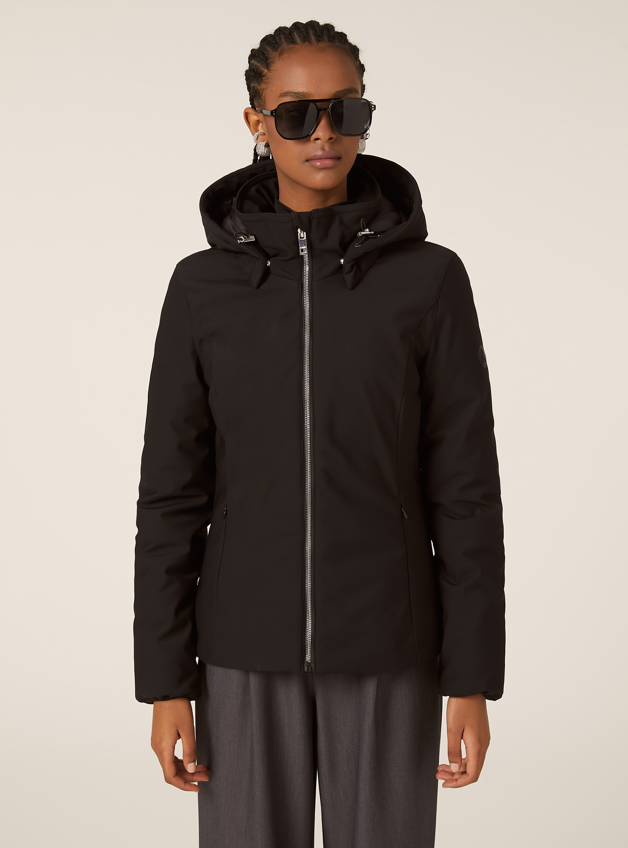 Giubbotto tecnico con cappuccio, BK1 BLACK