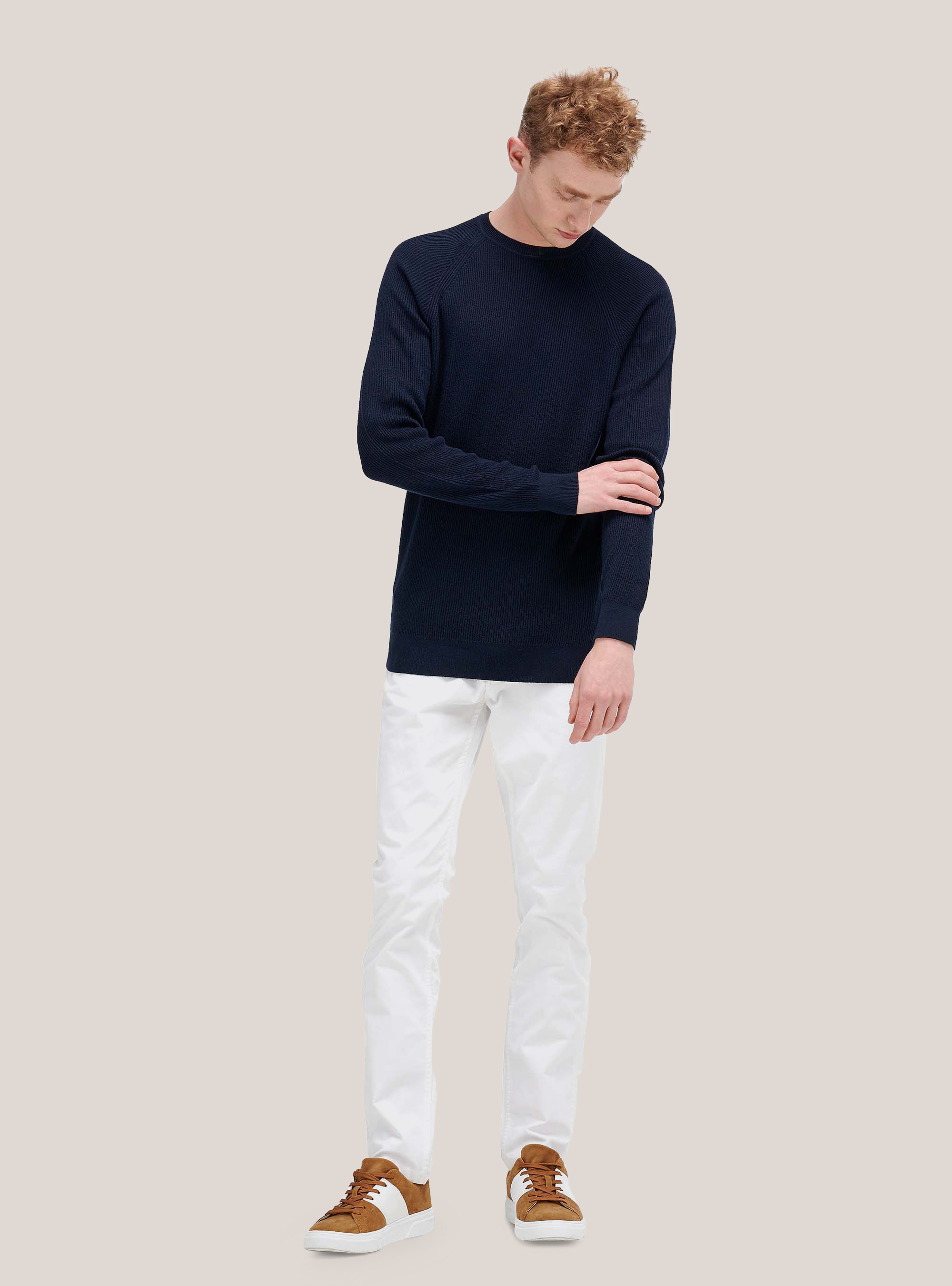 Pullover mit Rippchen, C2254 BLUE