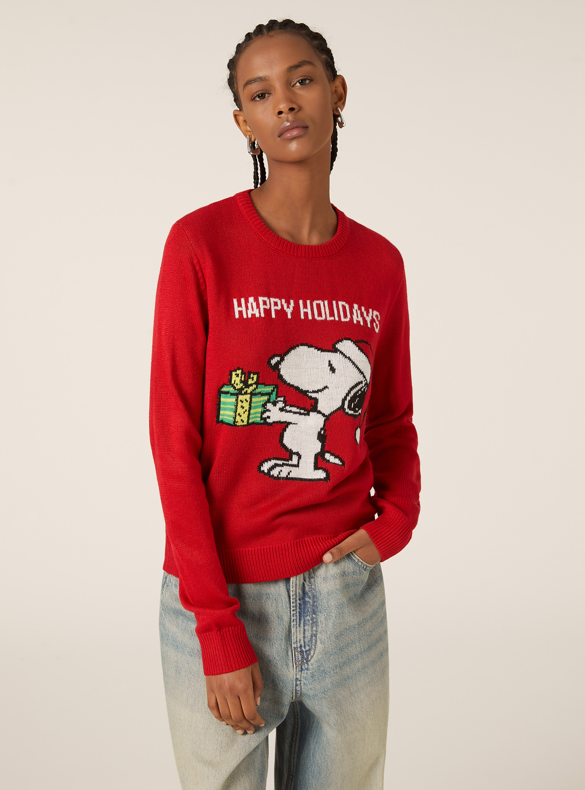 Peanuts x Christmas Alcott Collection pullover, RD2 RED MEDIUM