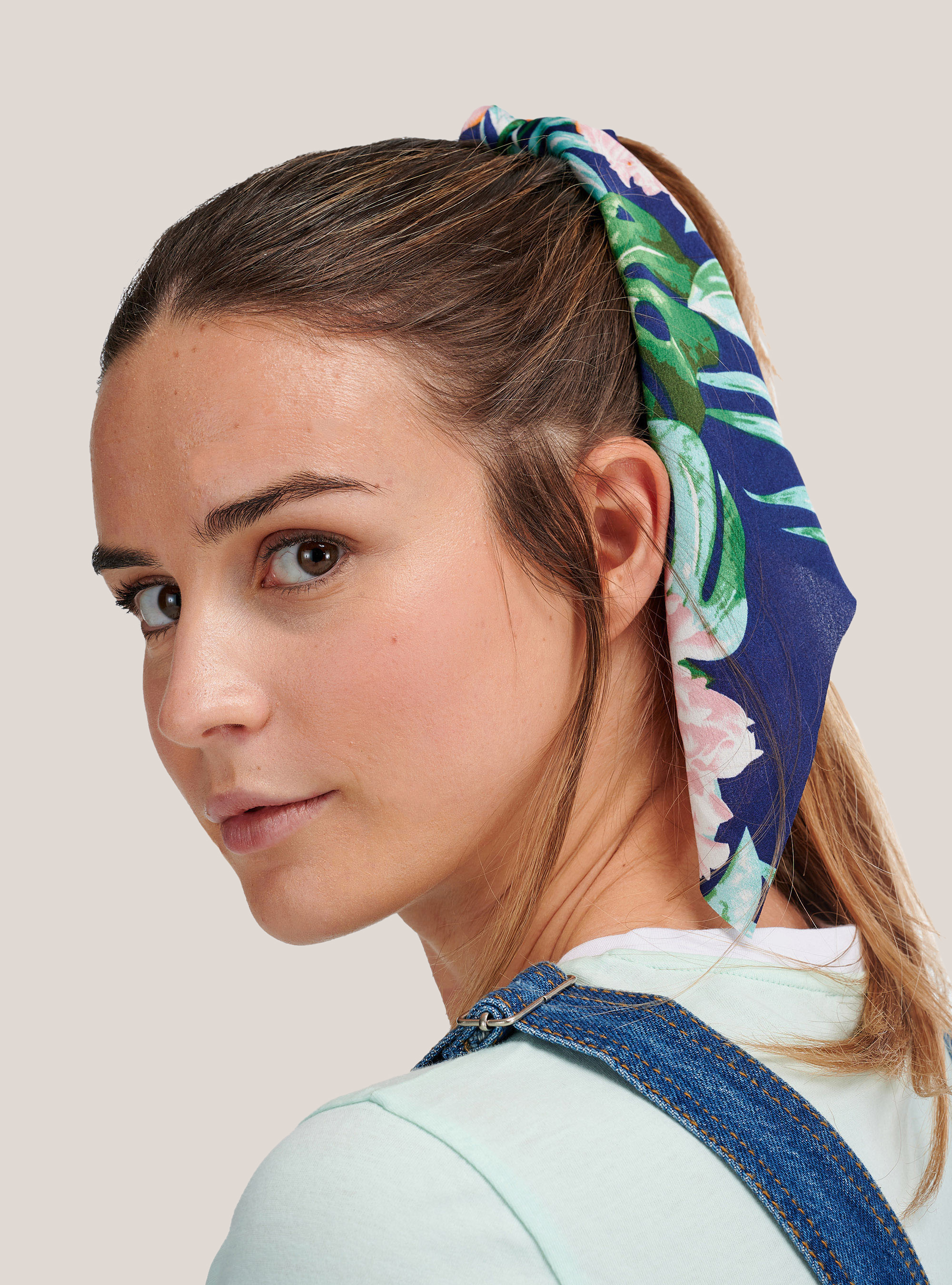 Haargummi mit Allover-Druck, FLOWER NAVY