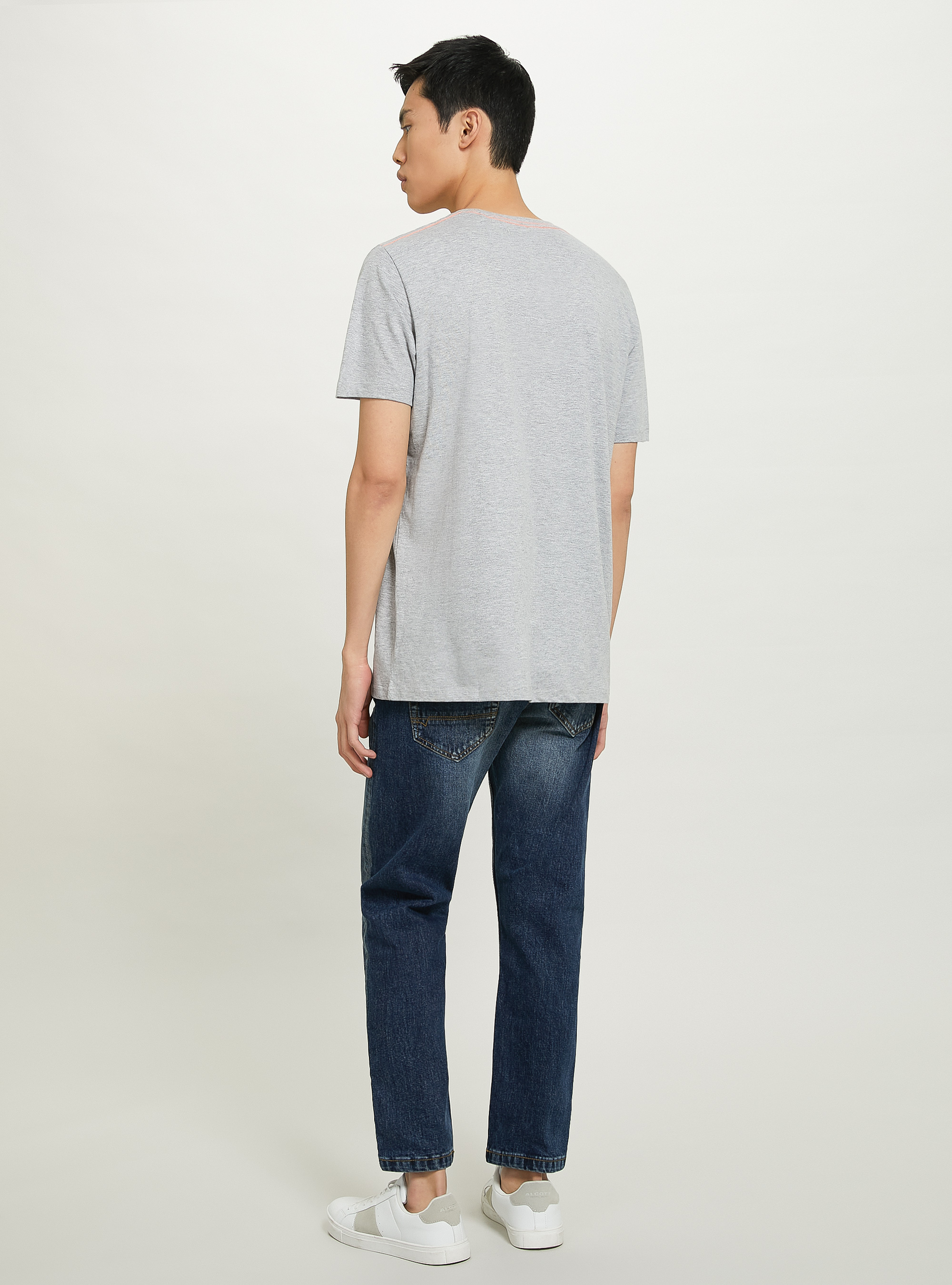 Cotton T-shirt with print, LIGHT GREY MELANGE