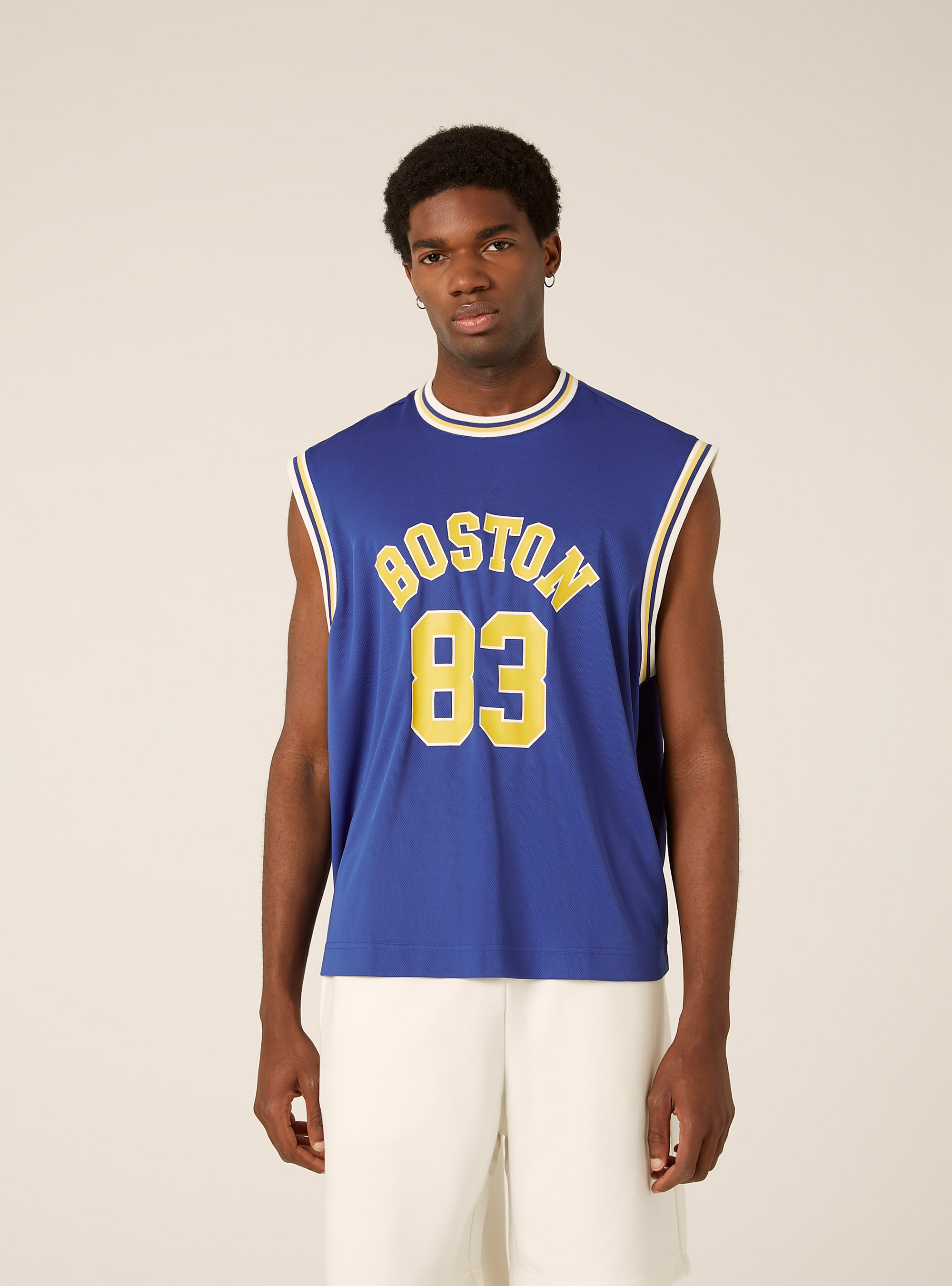 Varsity Print Boxy Fit Tank Top, RY2 ROYALE MEDIUM