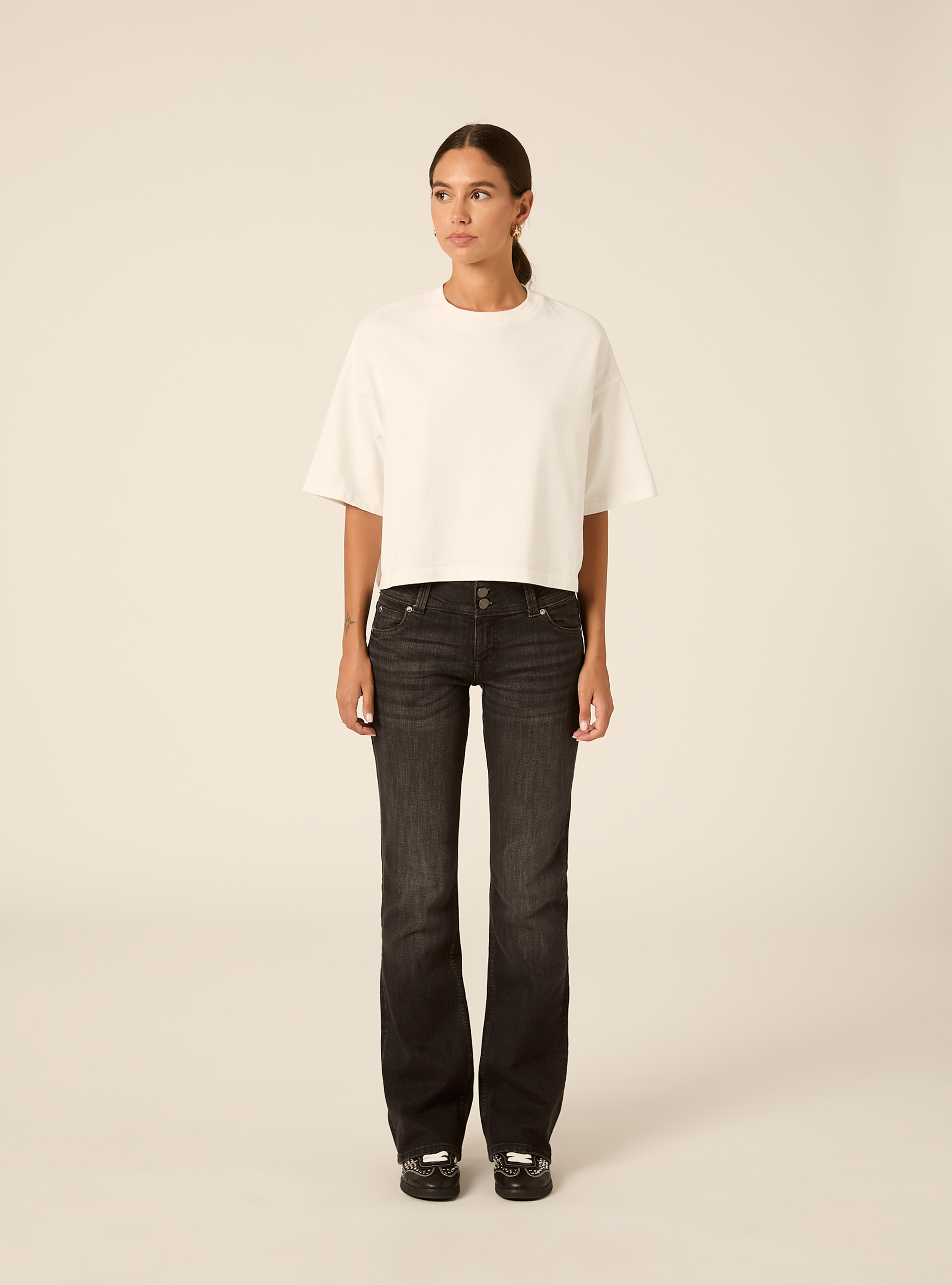 Jeans bootcut  vita bassa, D000 BLACK