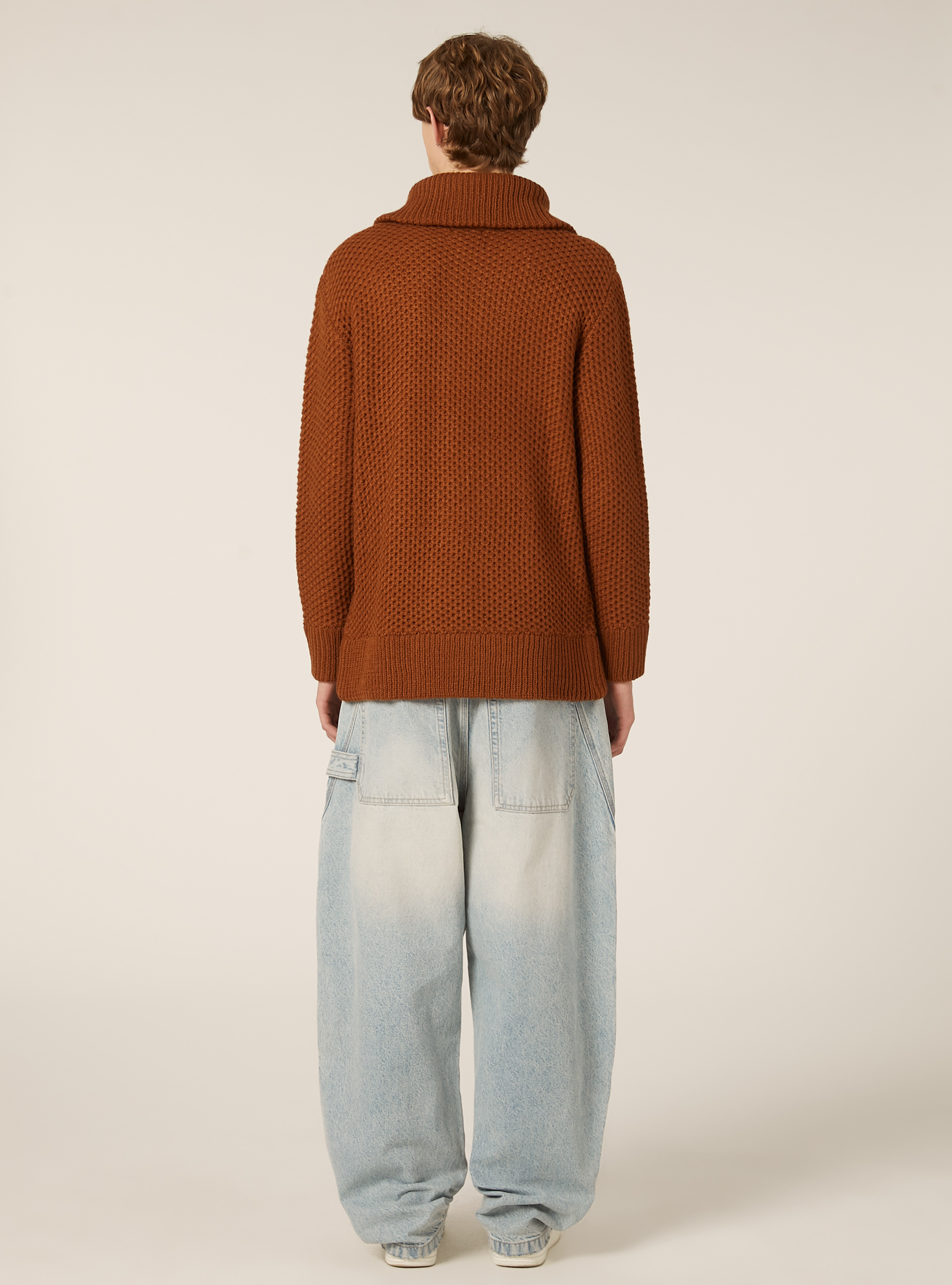 Pullover mit Polokragen, TB1 TOBACCO DARK