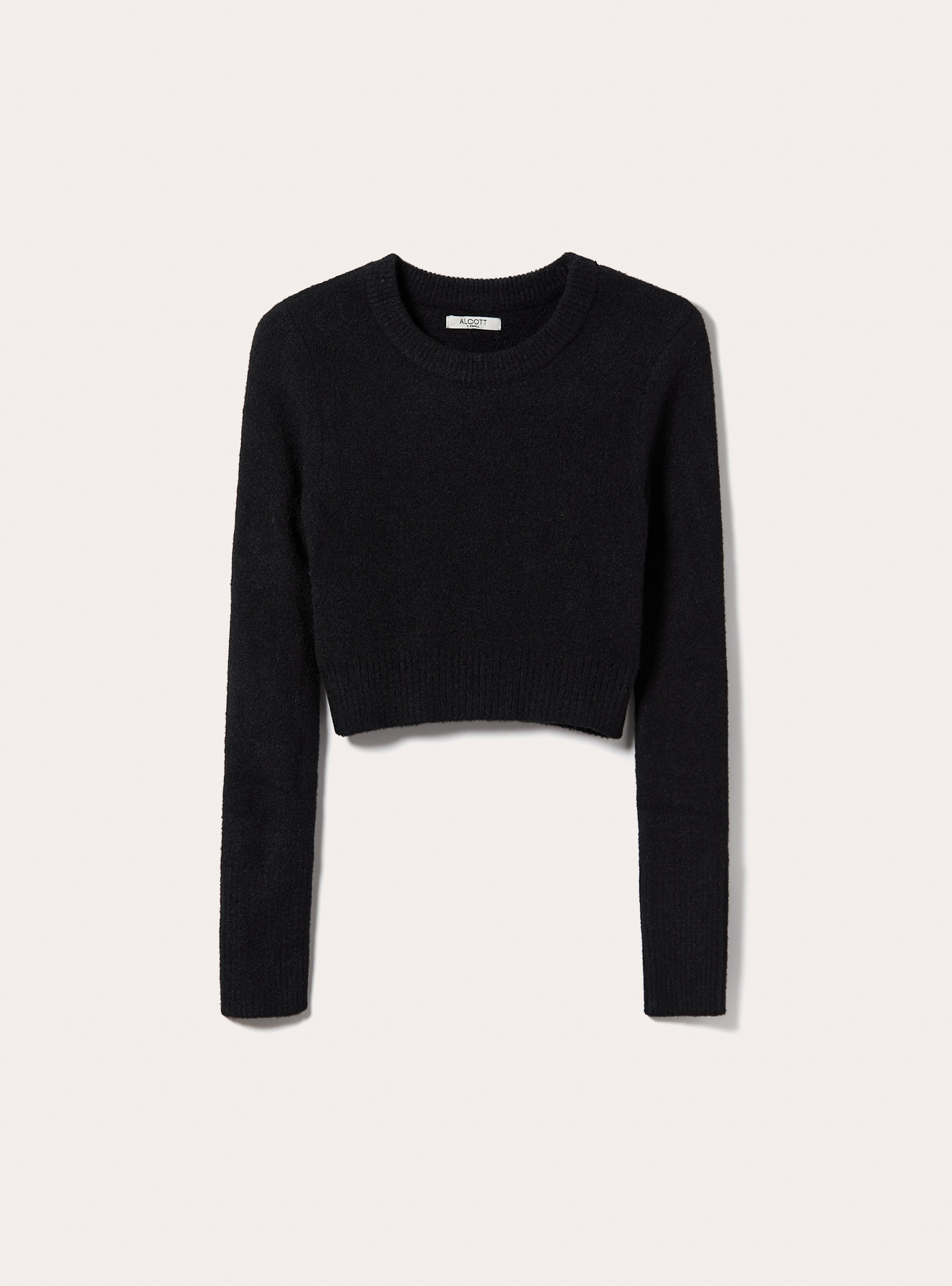 Pullover  girocollo pelo rasato, BK1 BLACK