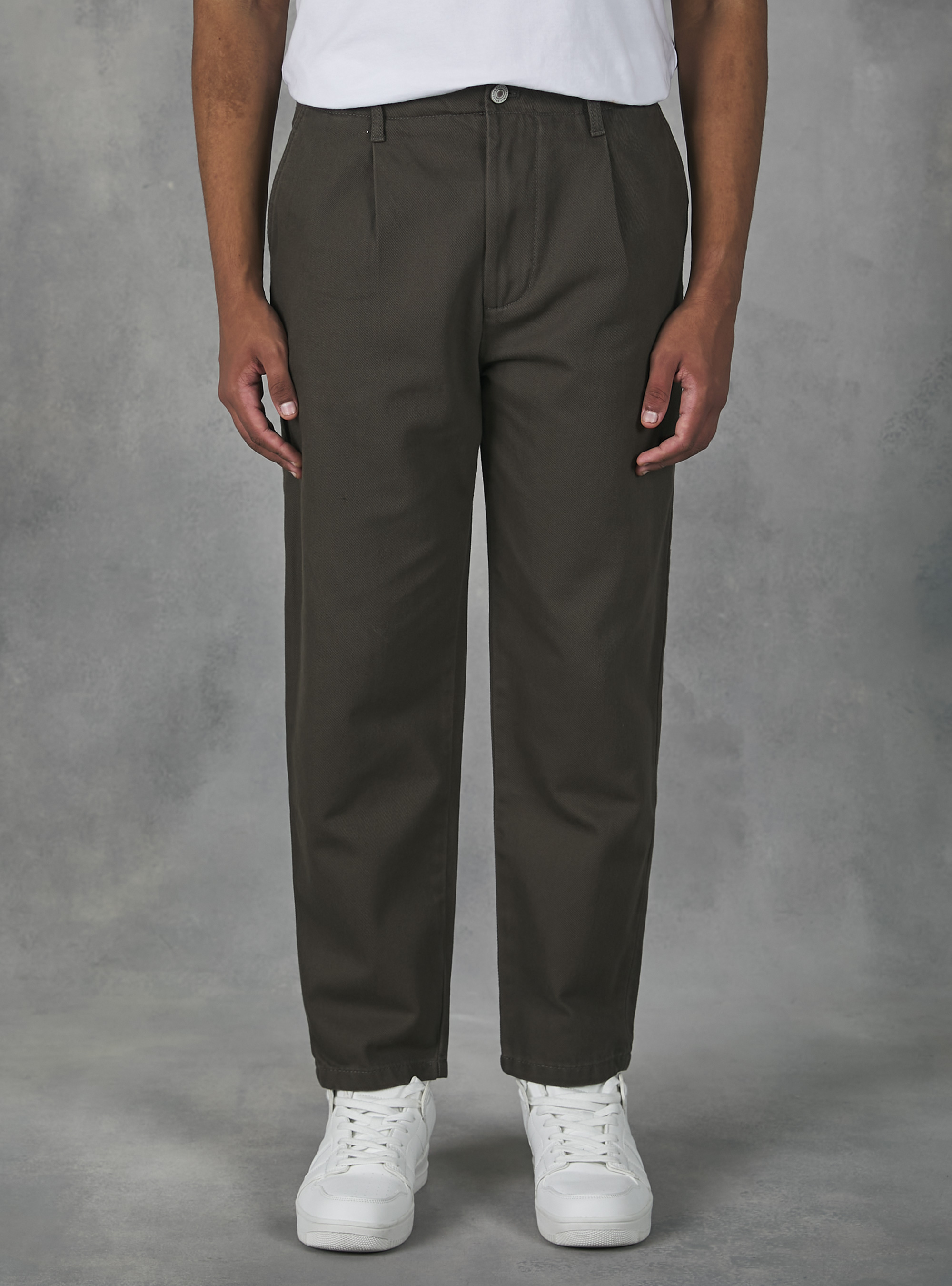 Baloon fit canvas trousers, KY1 KAKY DARK