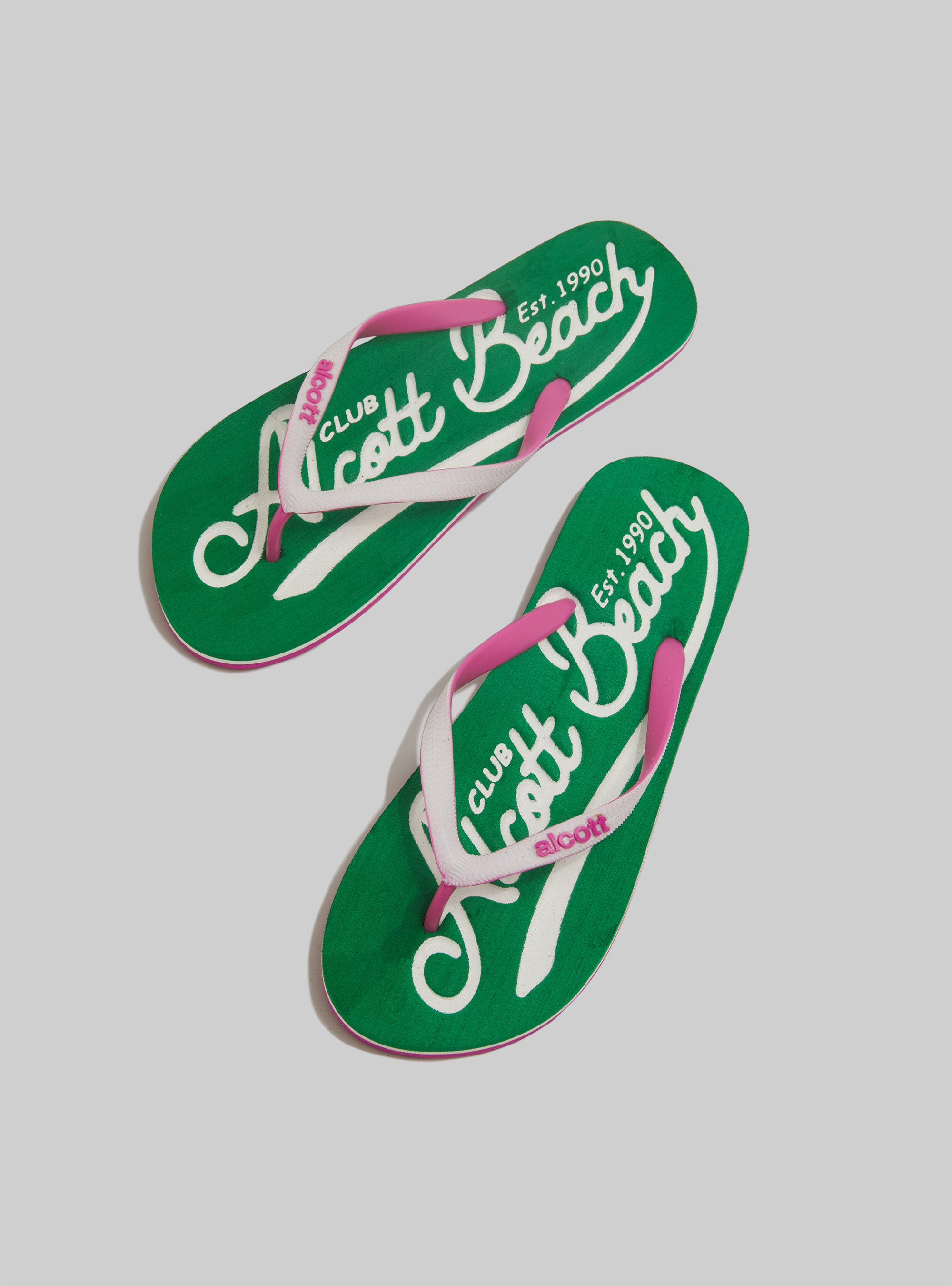 Flip-flops with logo, C6575 GREEN