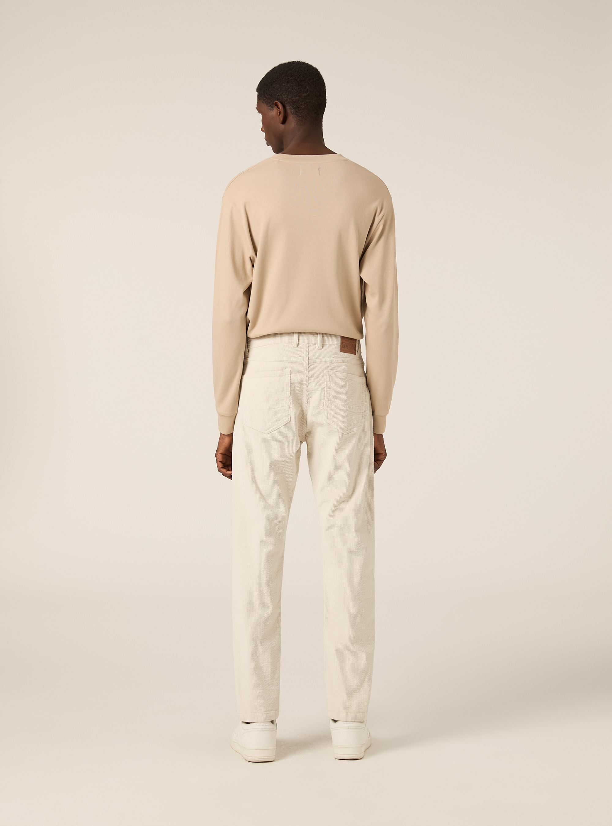 Pantalones pitillo de pana acanalada, WH1 OFF WHITE