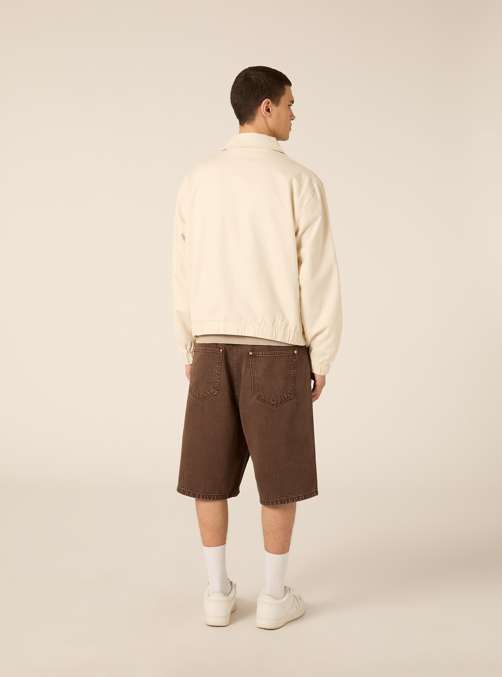 Bomber in misto lino regular fit, MCR3 CREAM MEL LIGHT