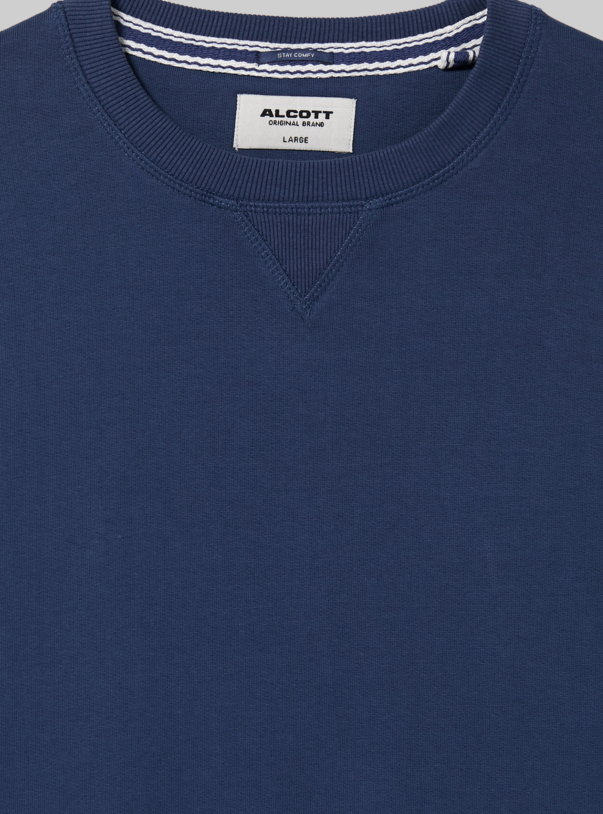 Plain-coloured crew-neck sweatshirt, BL2 BLUE MEDIUM