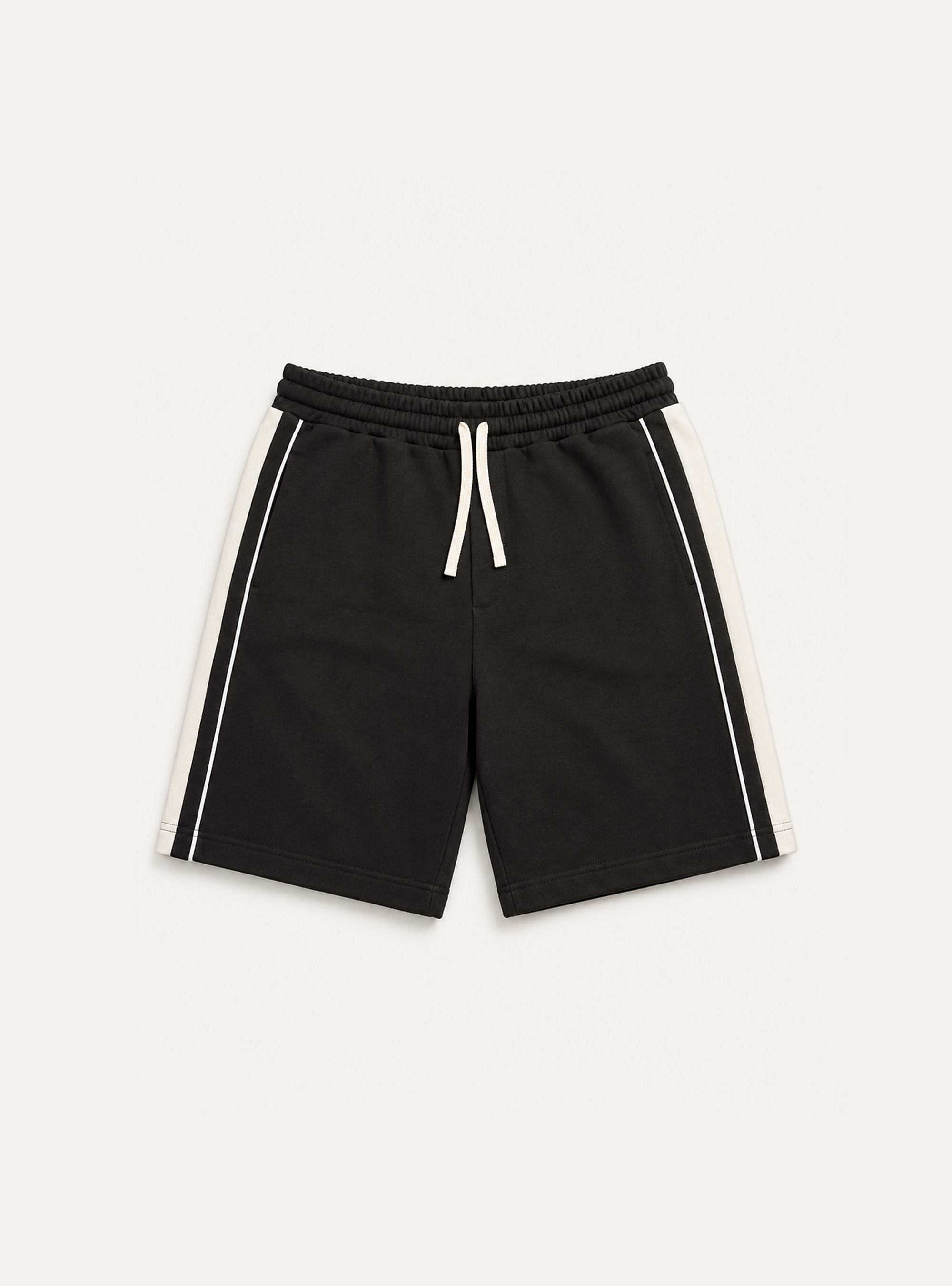 Urban Bermuda Shorts with Side Stripes, BK1 BLACK