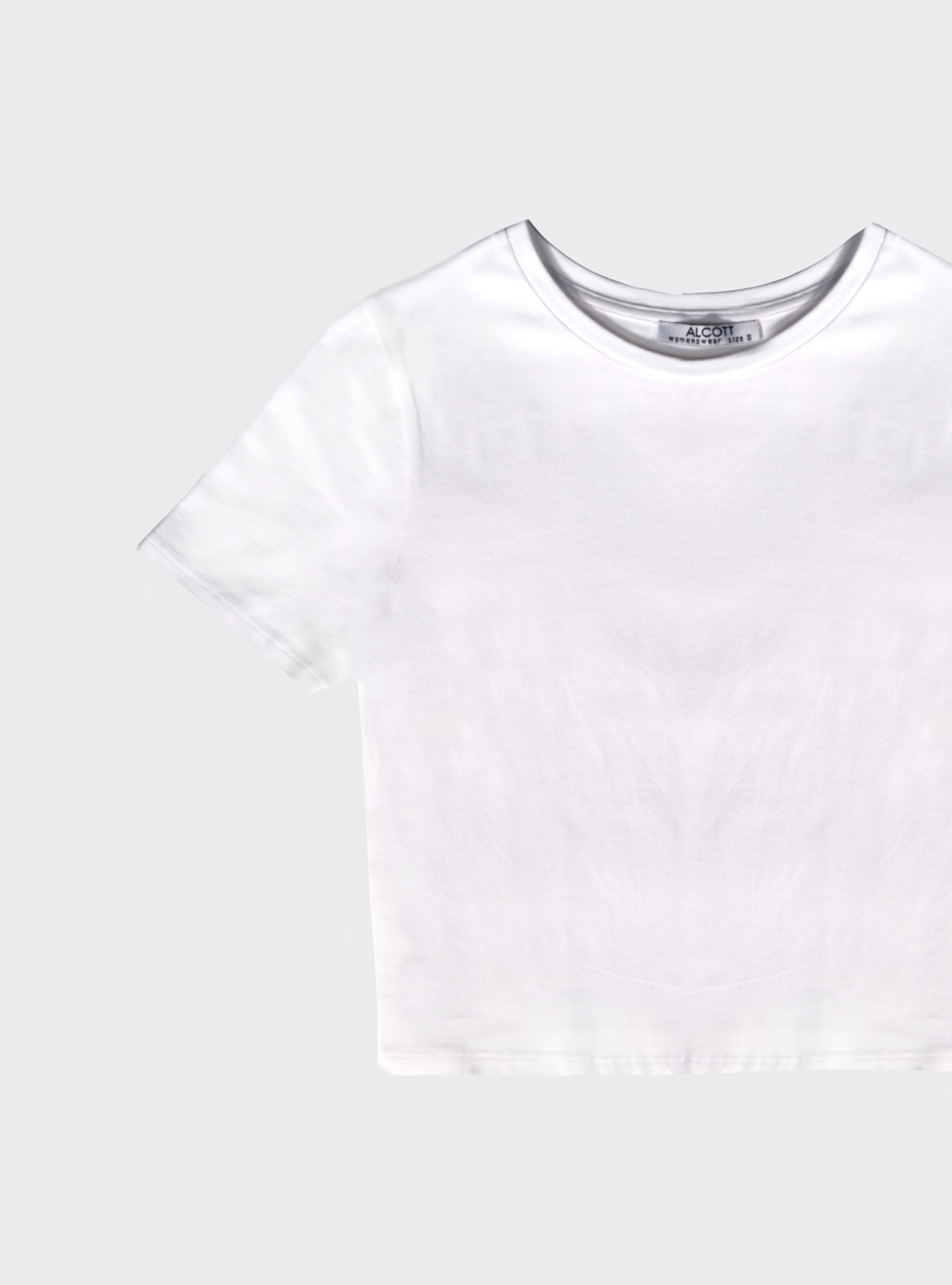 T-shirt elastica cropped, BLANCO