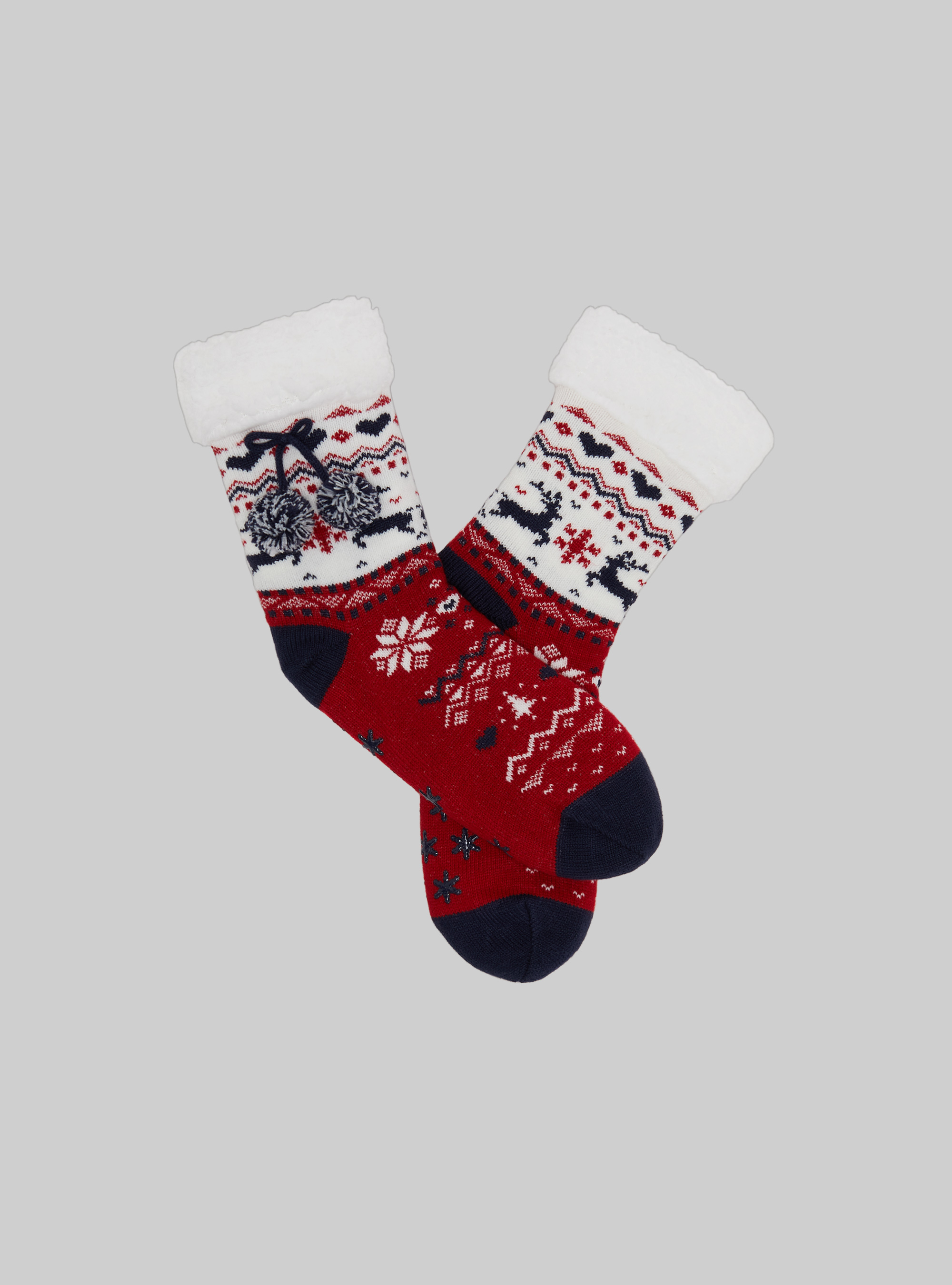 Calzini antiscivolo con interno in teddy, RD2 RED MEDIUM