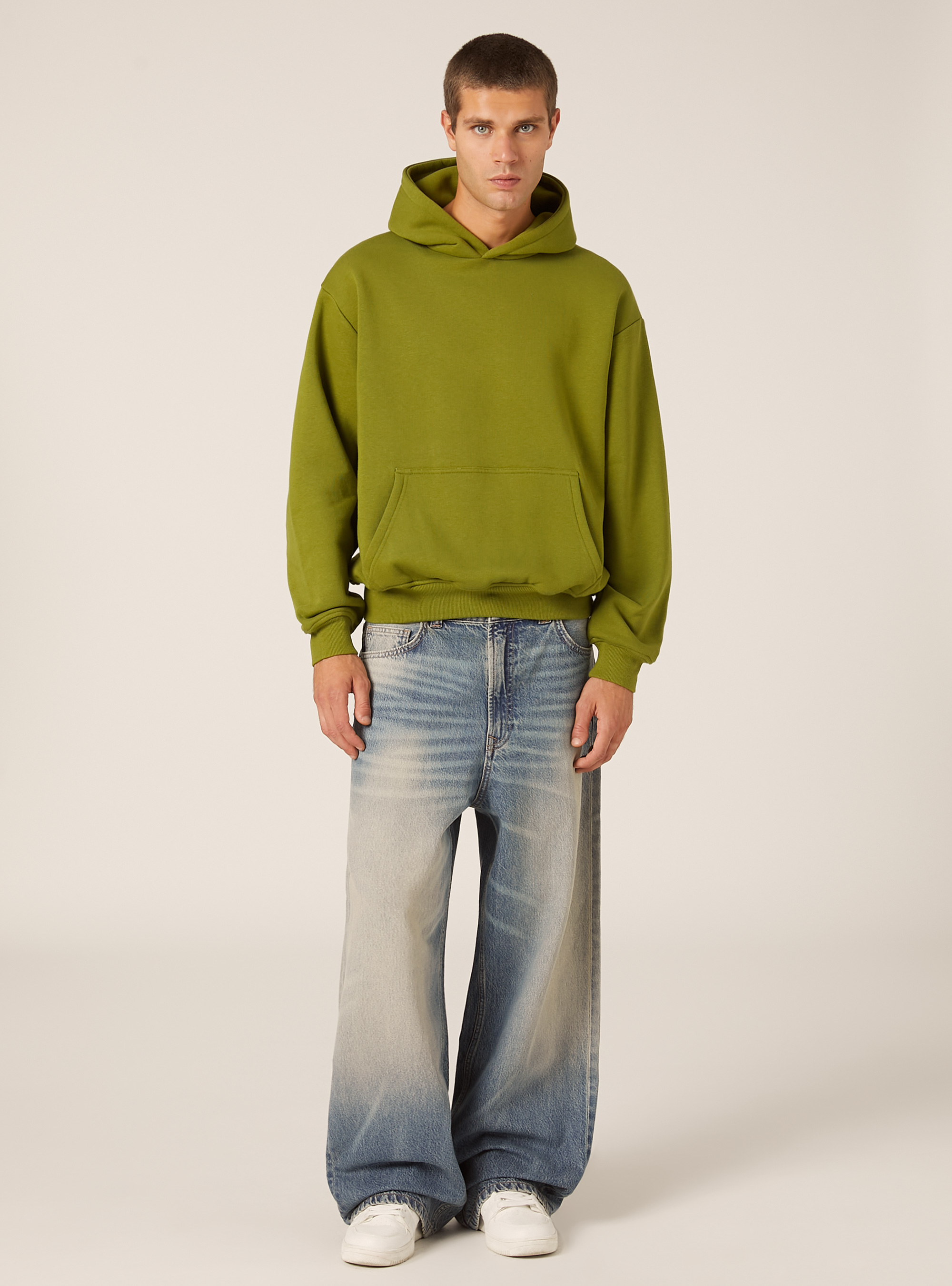 Boxy fit hoodie, GN3 GREEN LIGHT