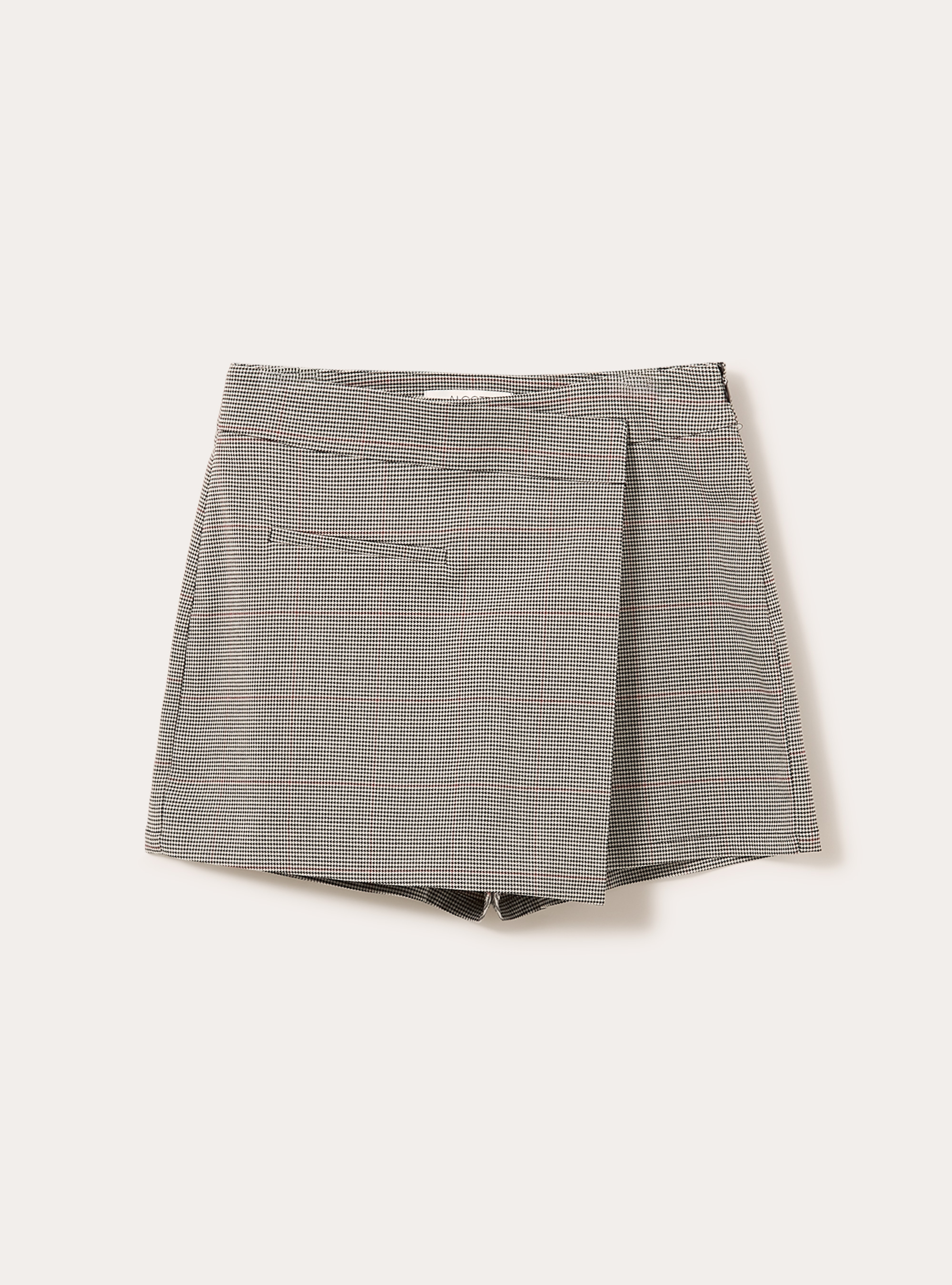 Falda pantalón cruzada estampada, GY2 GREY MEDIUM