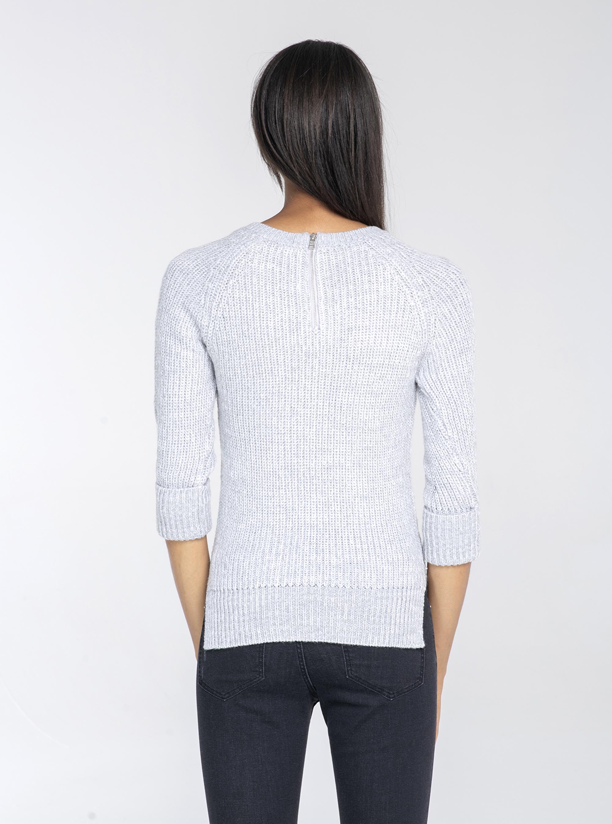 Pullover zip dietro, PERLA