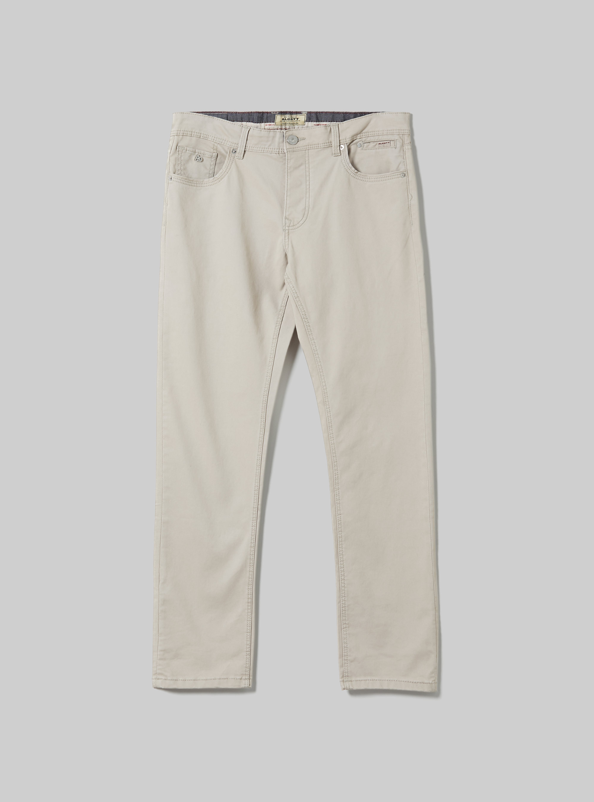 Pantalones ajustados de algod&oacute;n, SA2 SAND MEDIUM