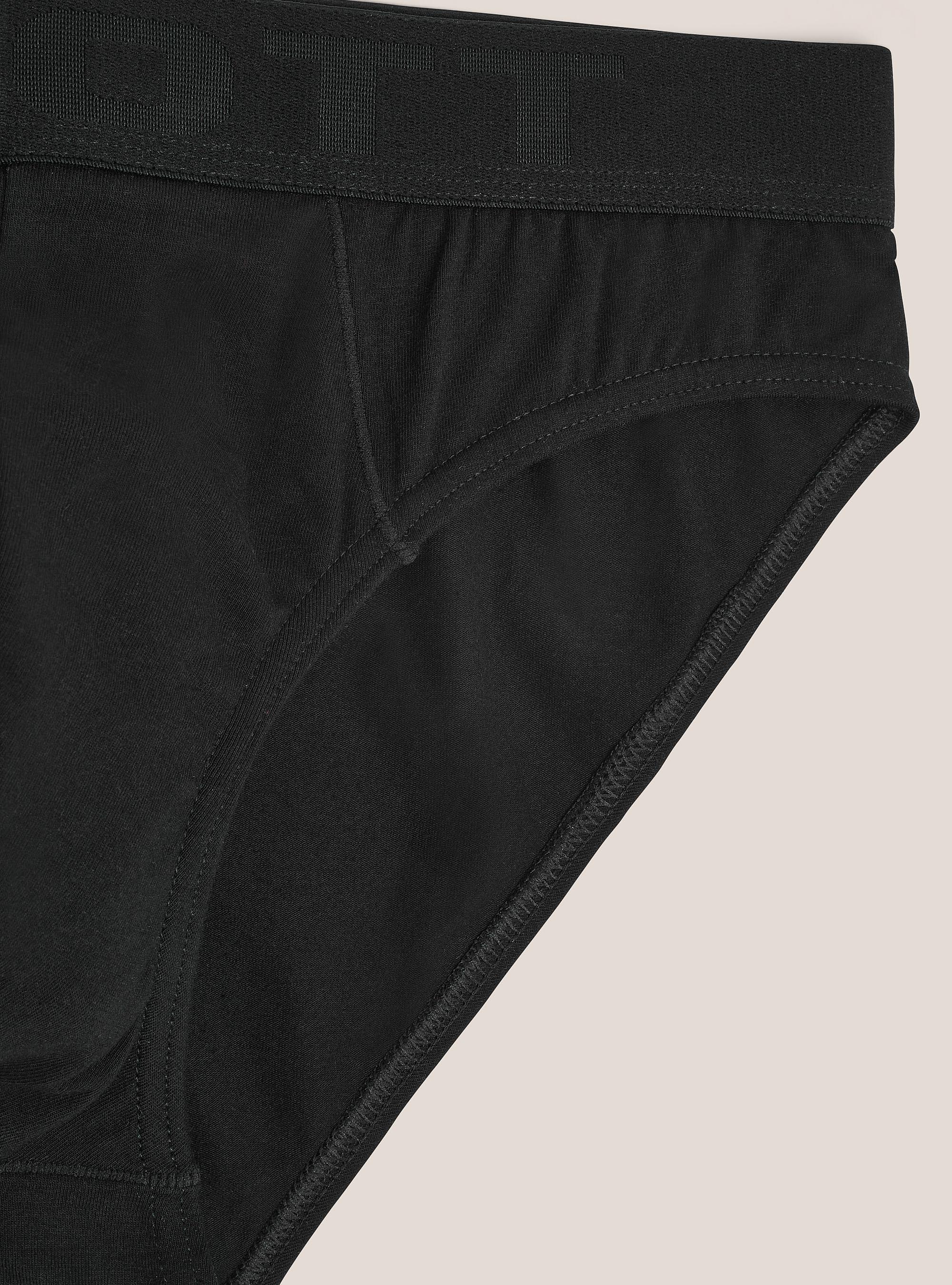 Elastic cotton slip with logo, BLACK