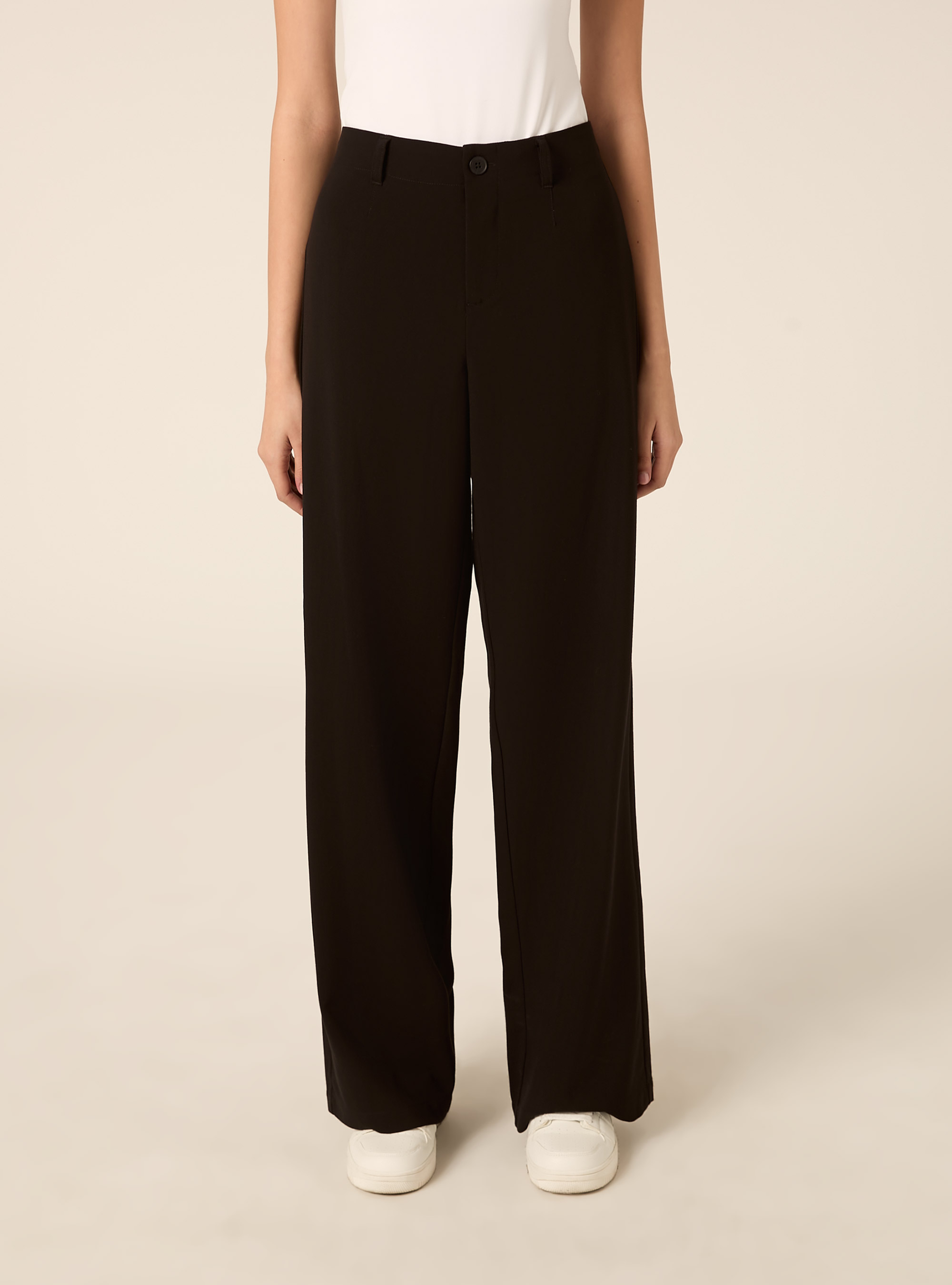 Pantaloni wide leg, BK1 BLACK