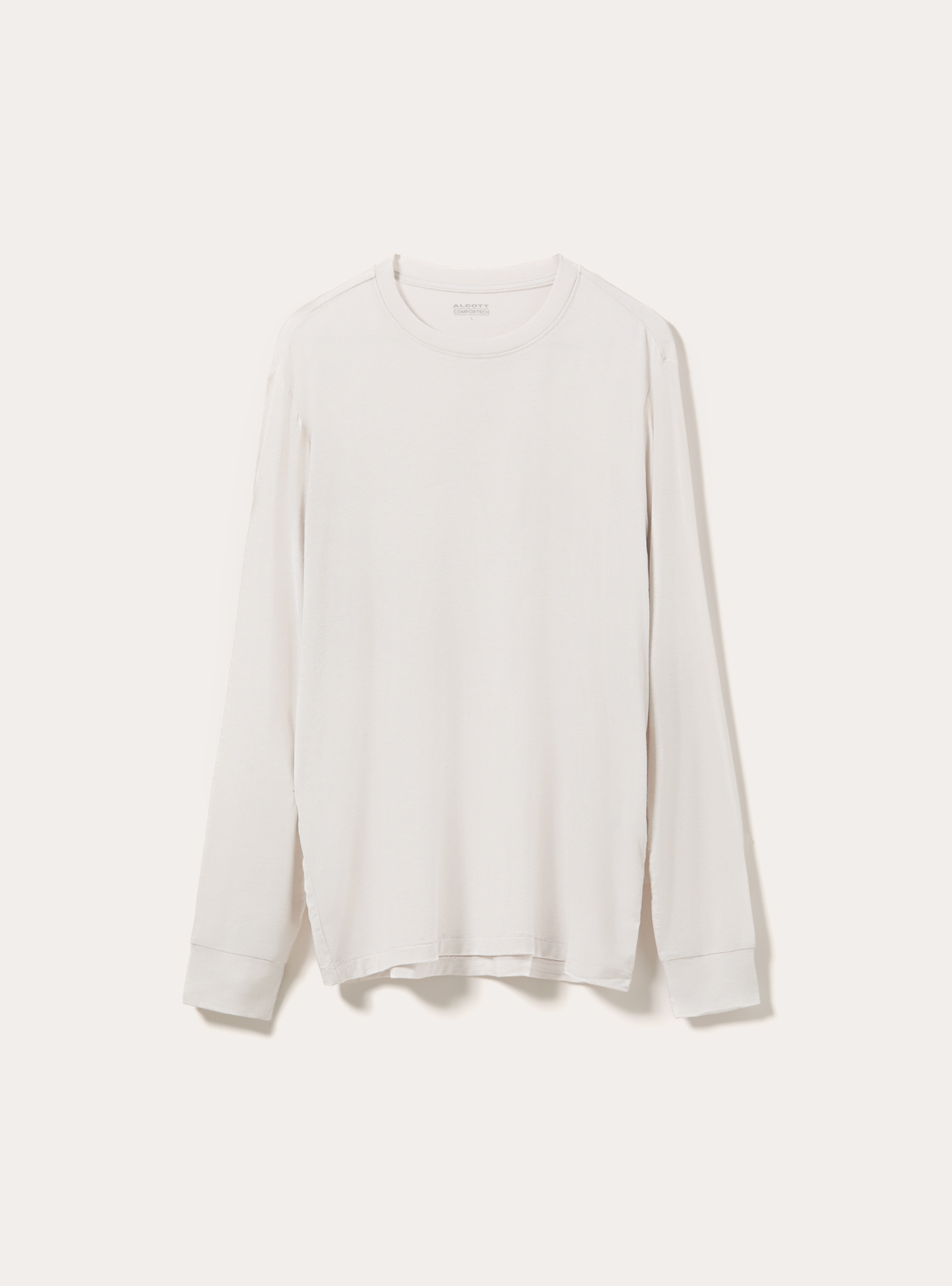 Long sleeve cashmere blend crew neck top, MWH2 OFF WHITE MEL