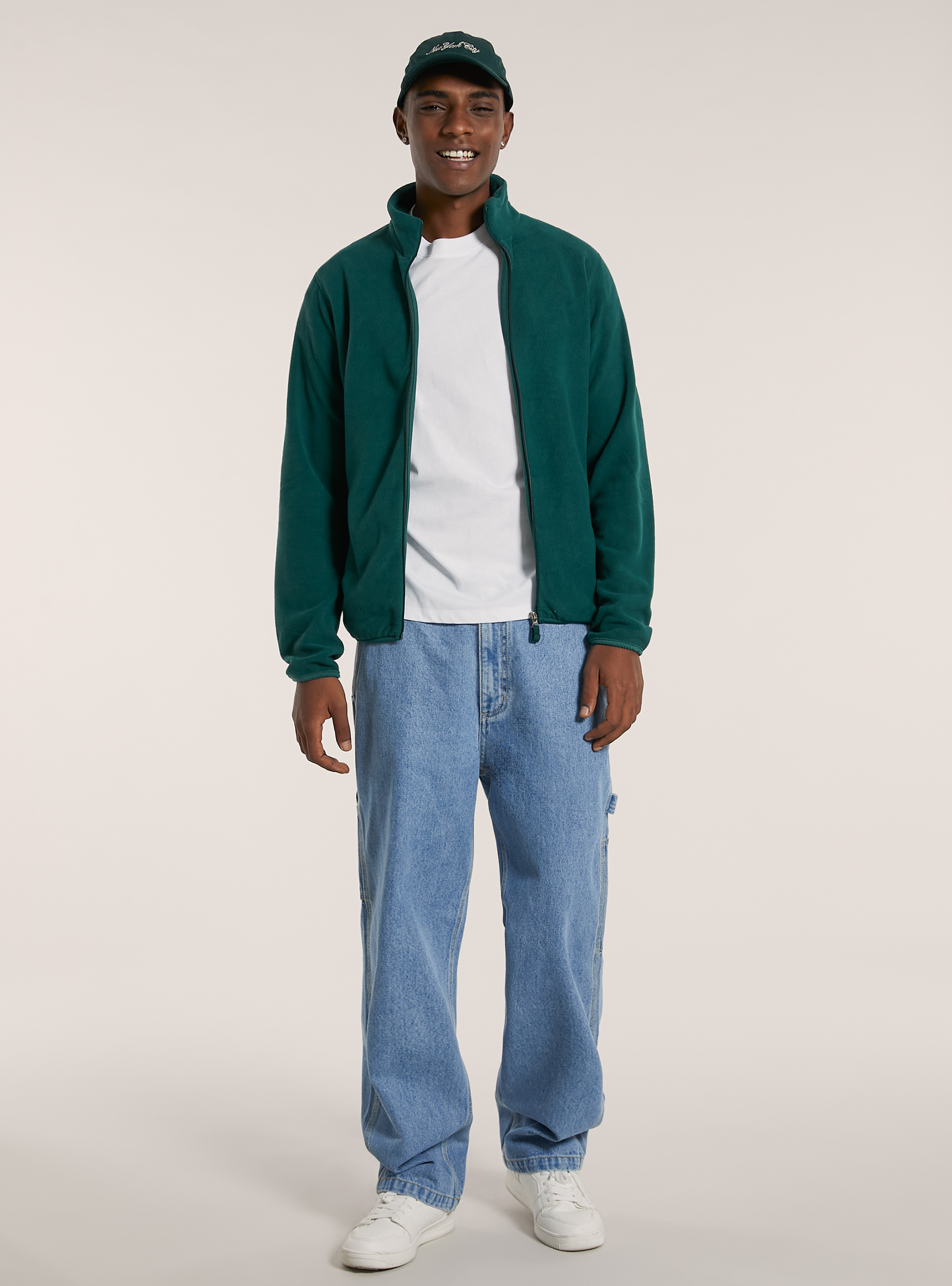 Cardigan polar fleece, GN1 GREEN DARK