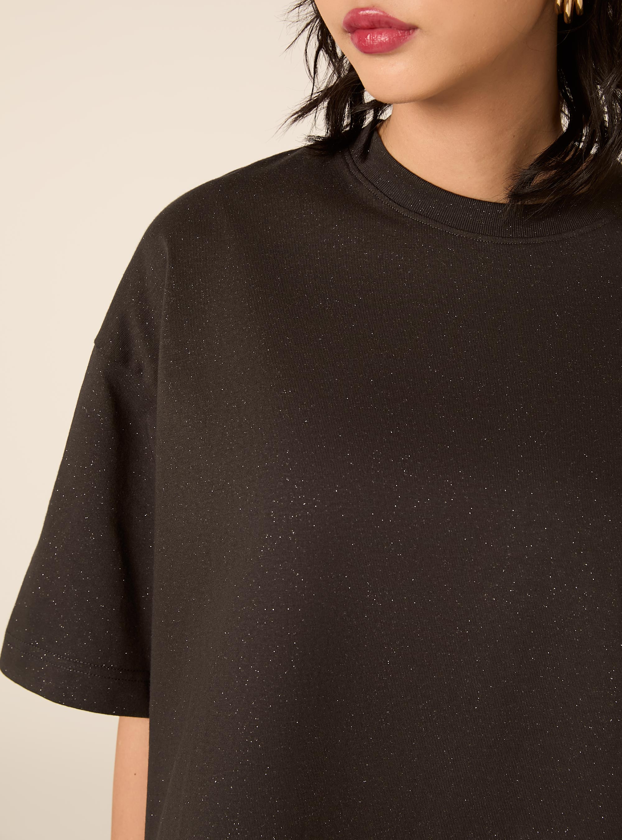 T-shirt over con glitter, GY1 GREY DARK