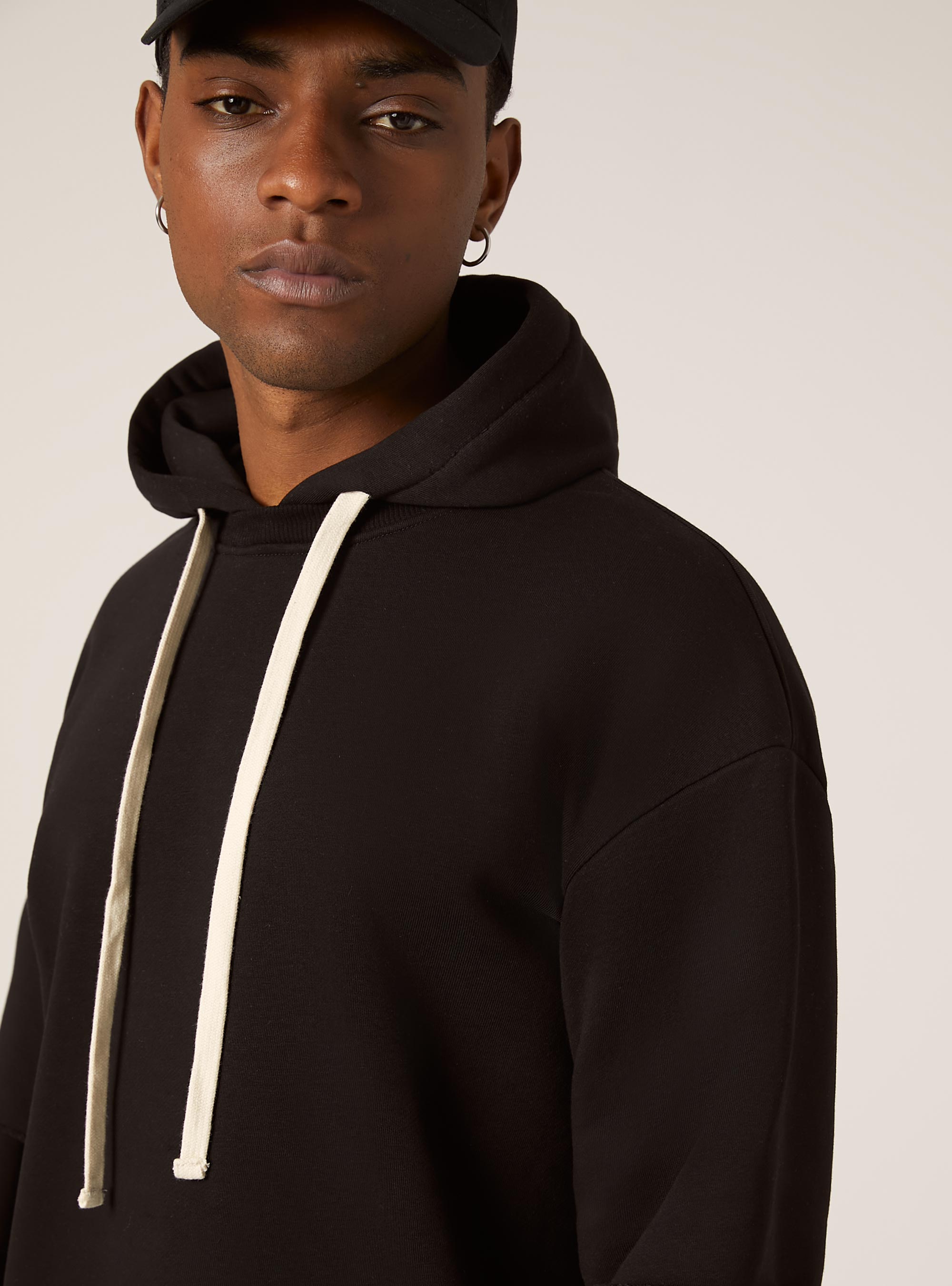 Double sleeve boxy sweatshirt, BK1 BLACK