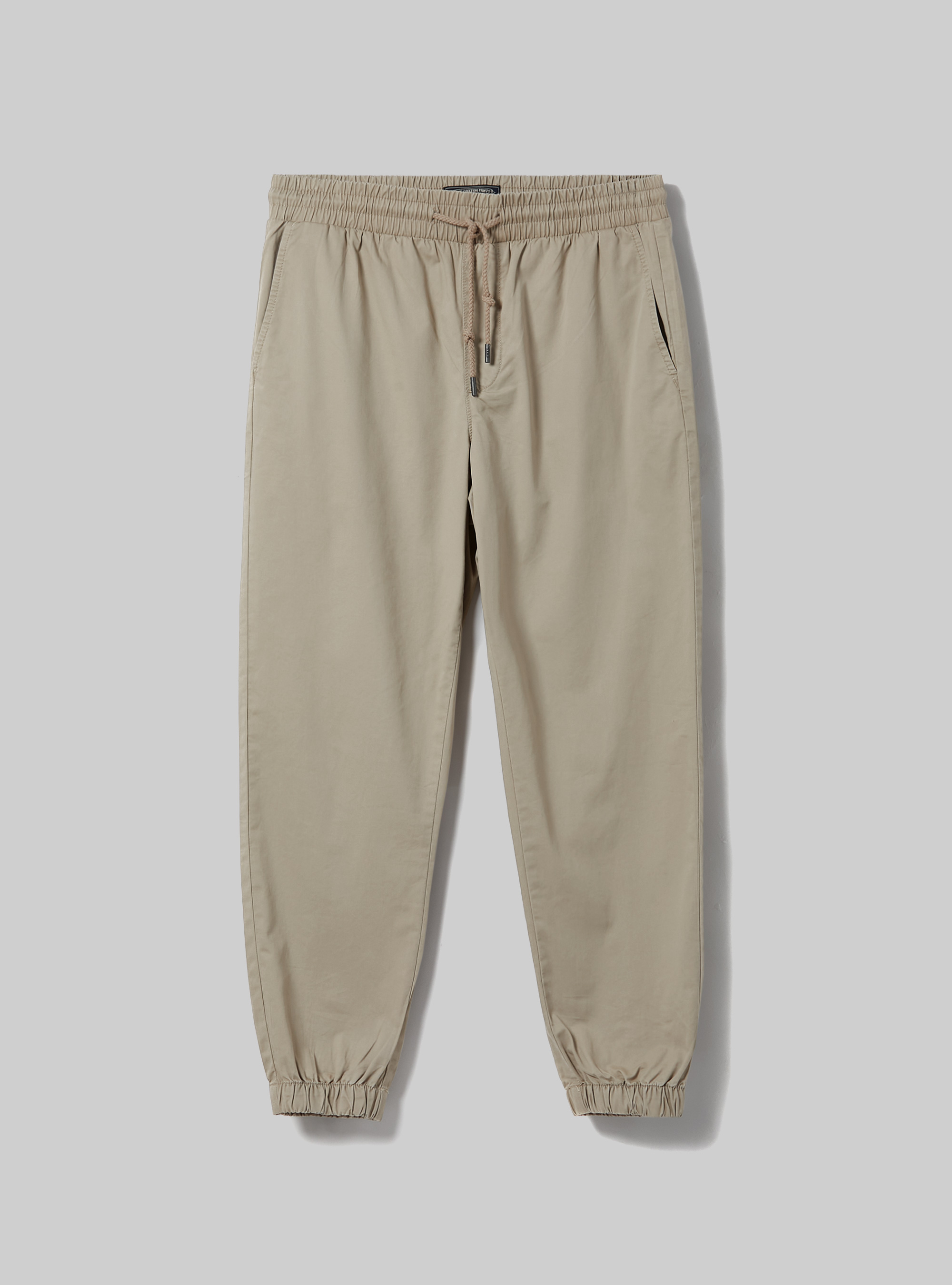 Pantalones chinos de sarga con cintura elástica, BG2 BEIGE MEDIUM