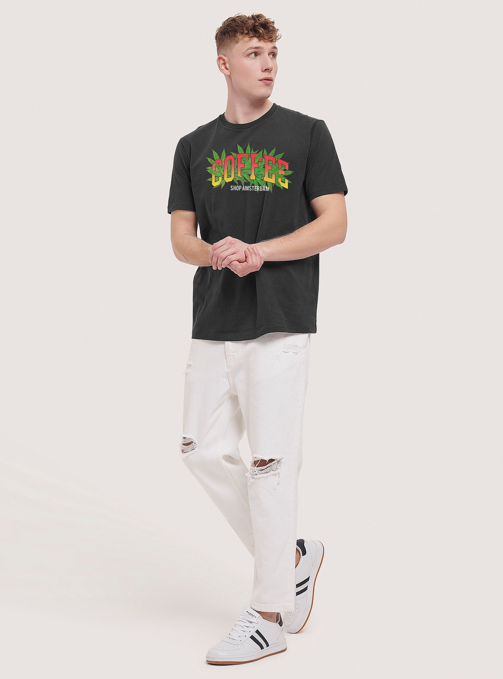 Maglietta con stampa Coffee, BK1 BLACK