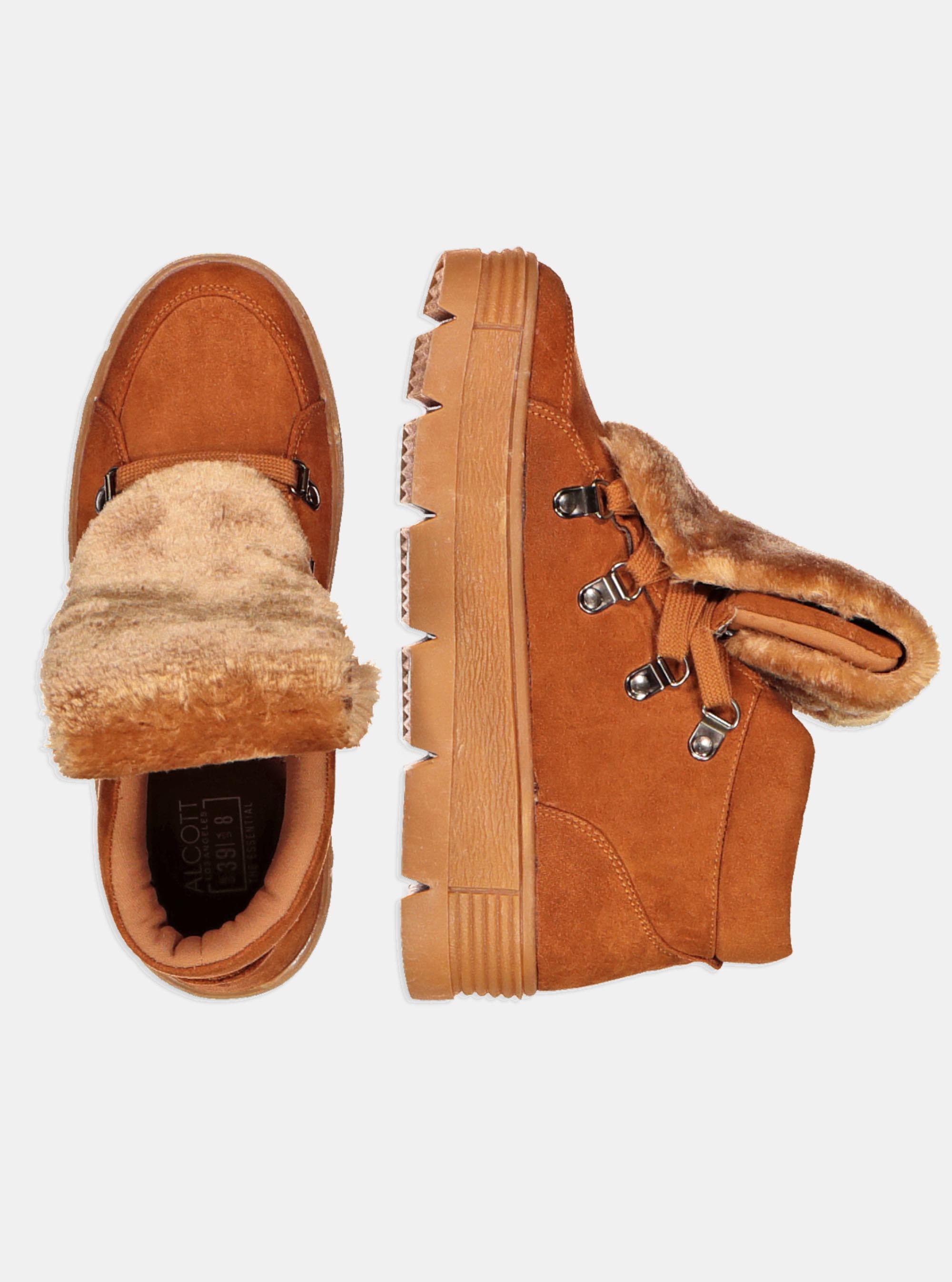 Stivaletto con fur, C535 TOBACCO