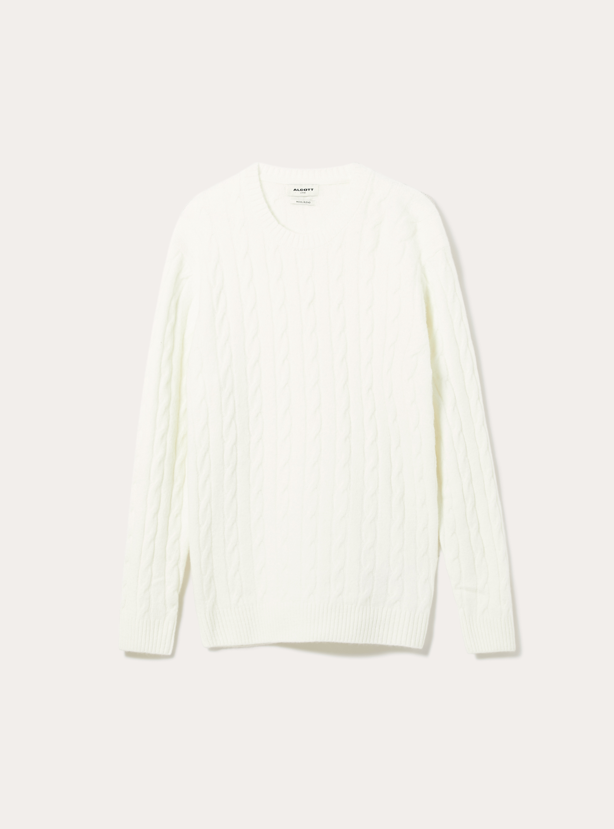 Maglione girocollo cable, WH2 WHITE