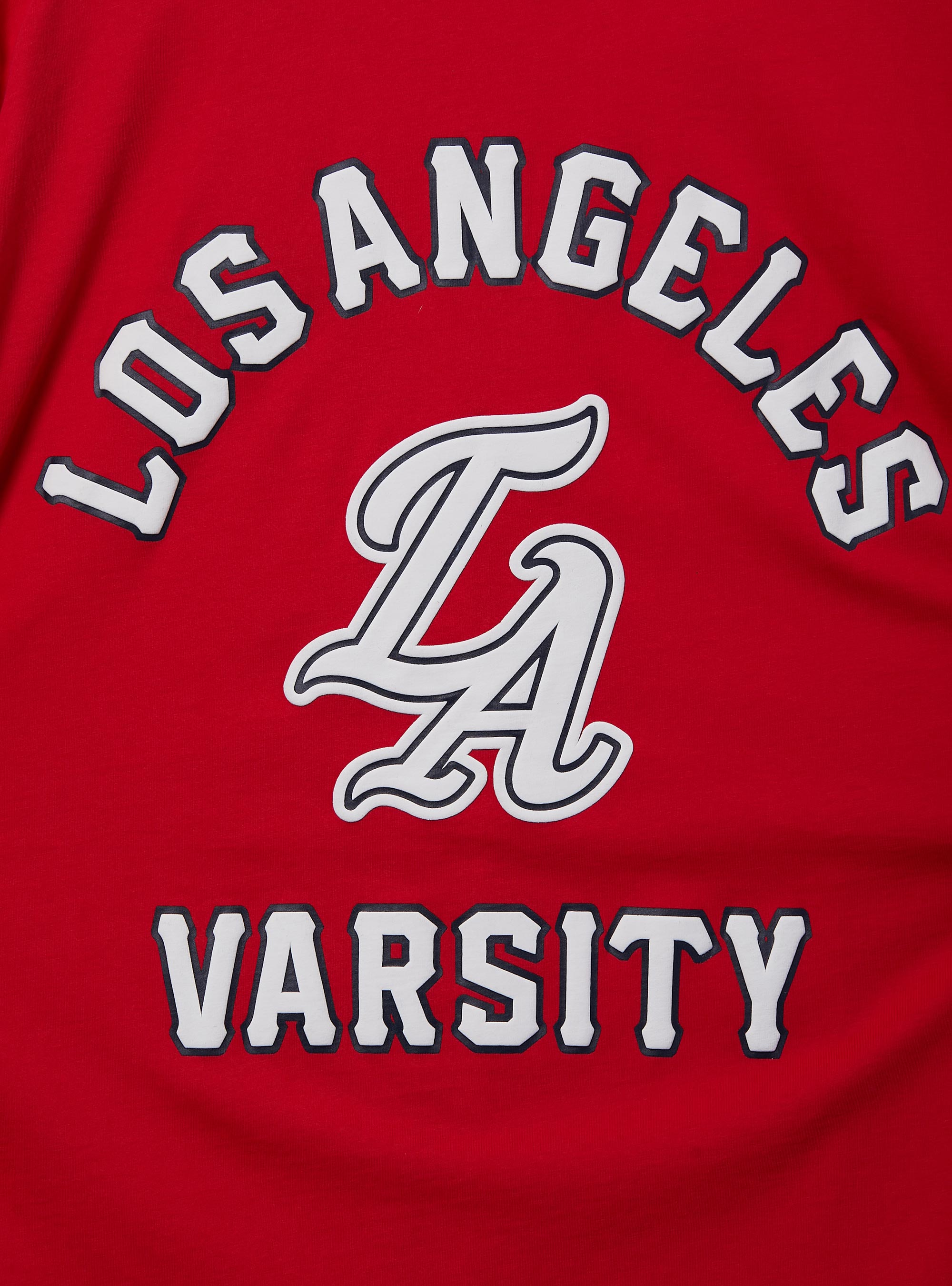 Maglietta in cotone con patch Varsity, C3376 RED