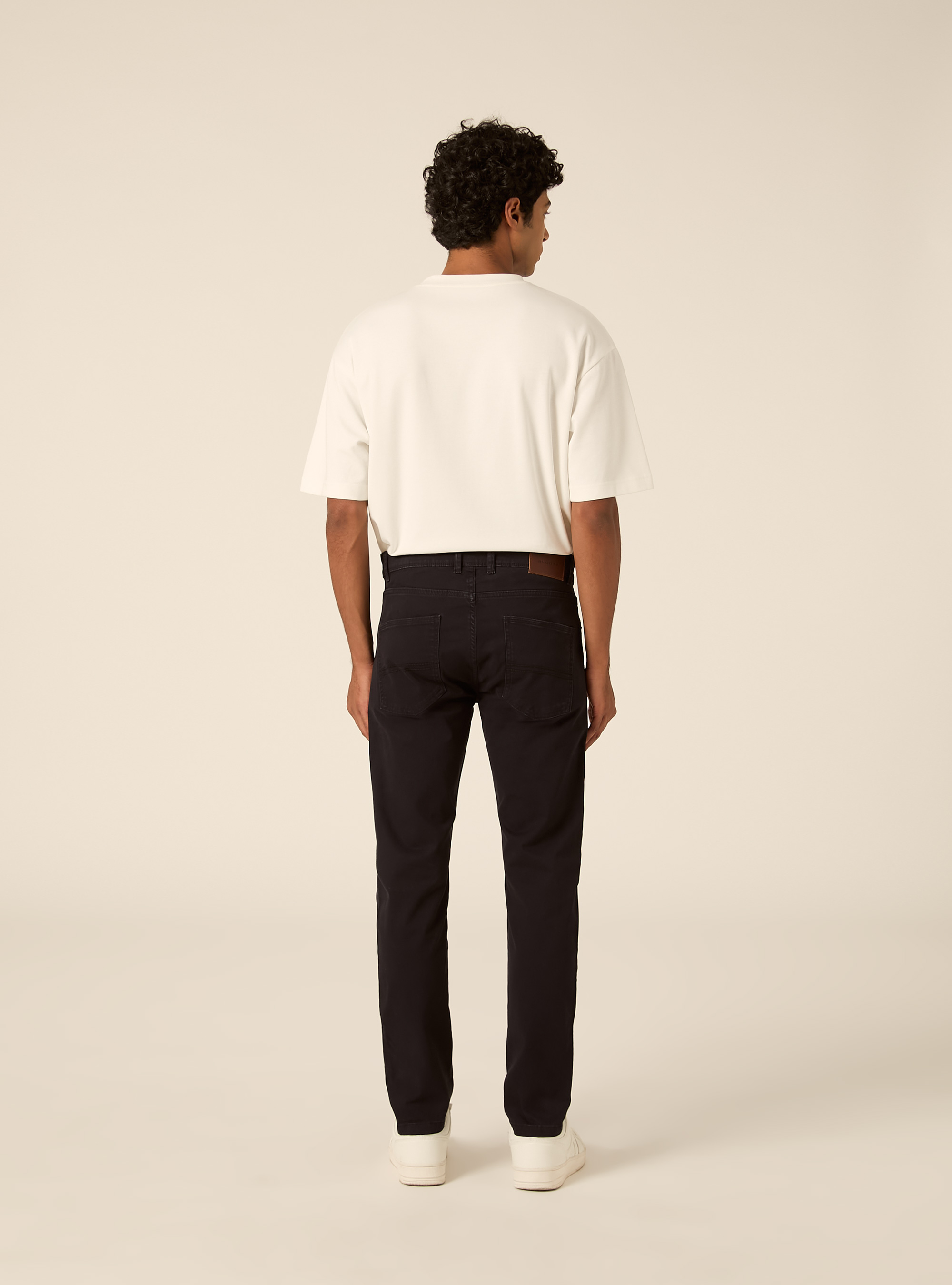 Pantaloni 5 tasche in twill, NA1 NAVY DARK
