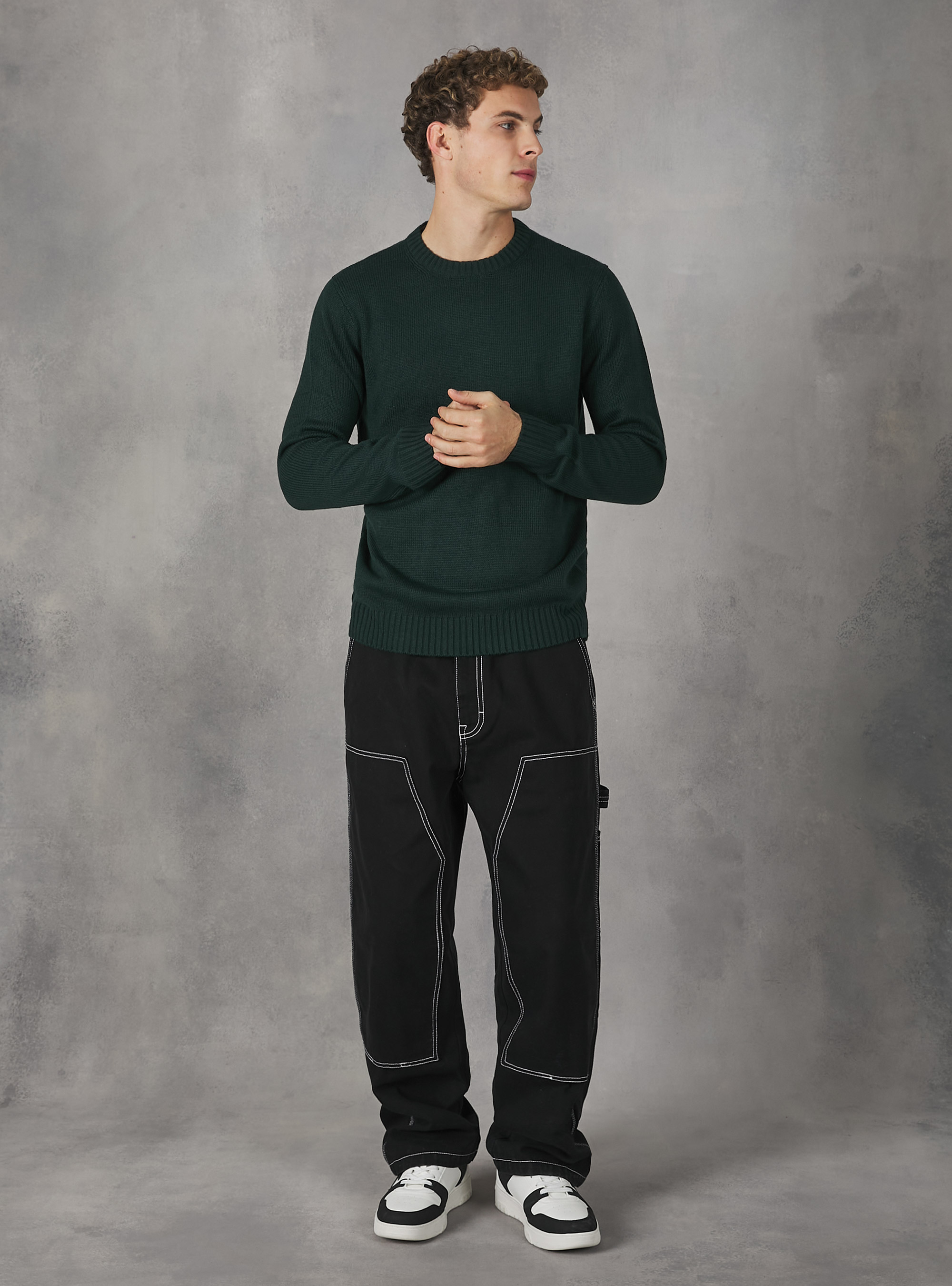 Pullover caldo effetto cachemire, GN1 GREEN DARK